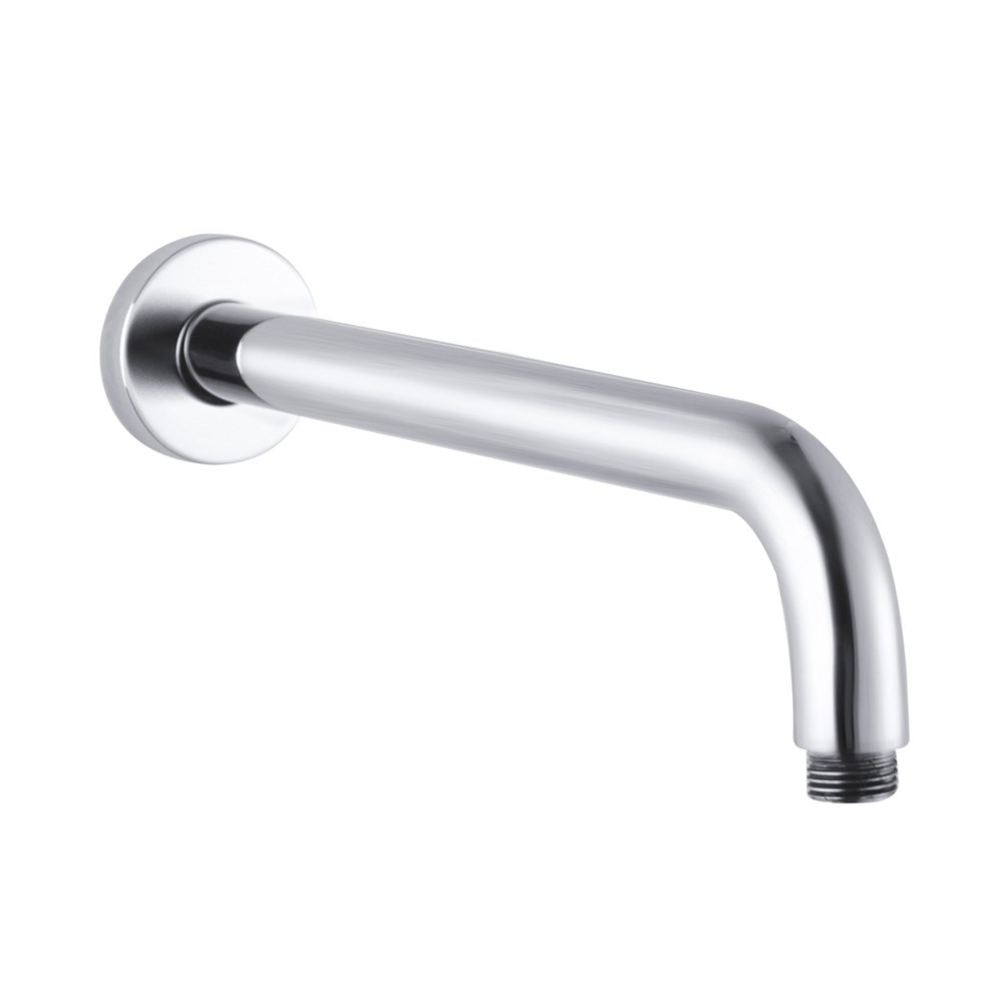 AQUAPERLA ROUND STRAIGHT WALL SHOWER ARM 400MM BRUSHED NICKEL