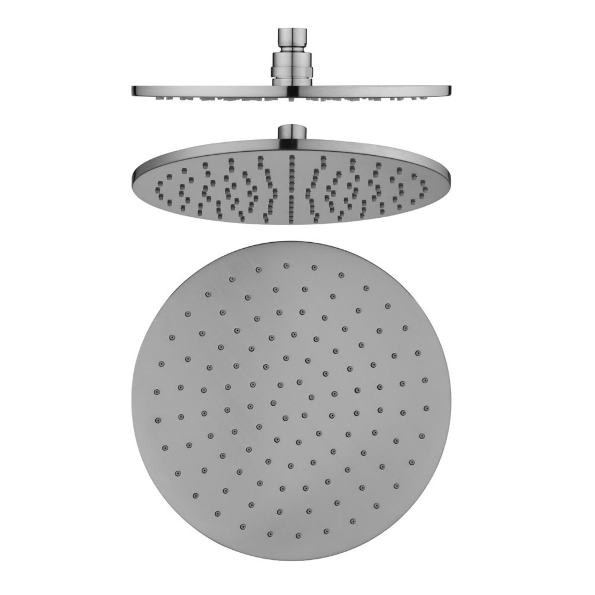 AQUAPERLA BRASS ROUND SHOWER HEAD 250MM BRUSHED NICKEL