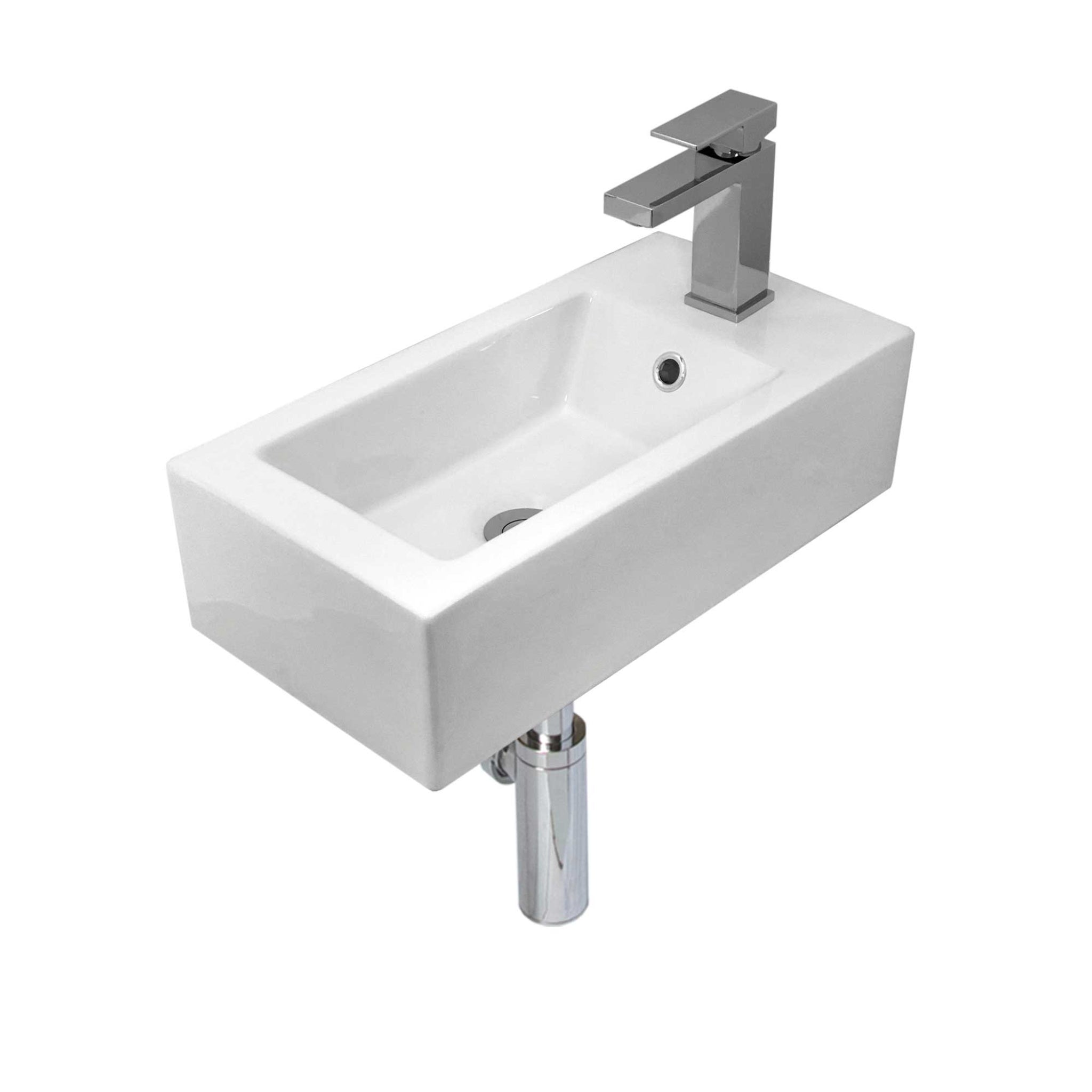 SEIMA KYRA 521 WALL HUNG BASIN WITH TAPHOLE & OVERFLOW GLOSS WHITE 500MM