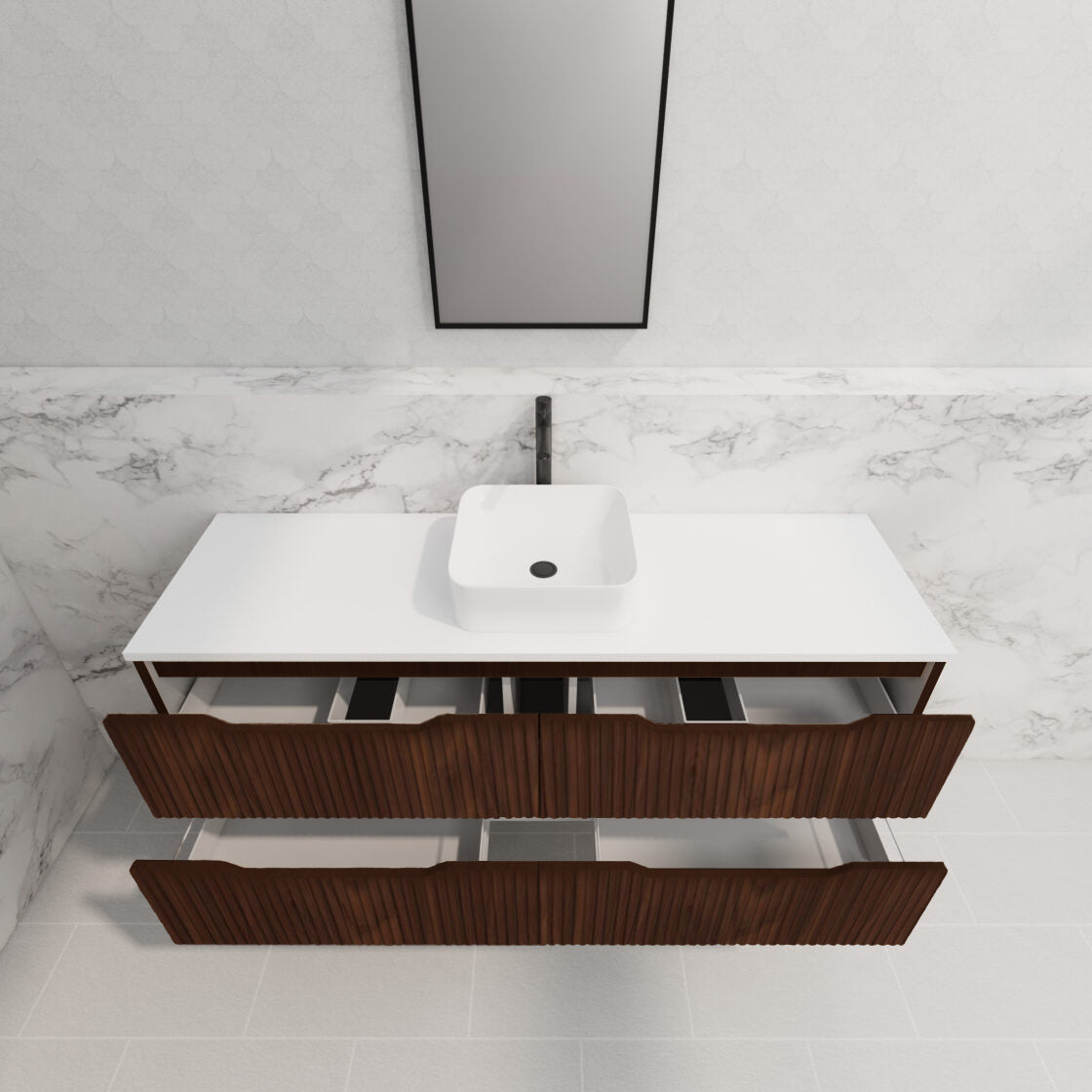 RIVA BALI BROWN OAK 1500MM SINGLE BOWL FLOOR STANDING VANITY