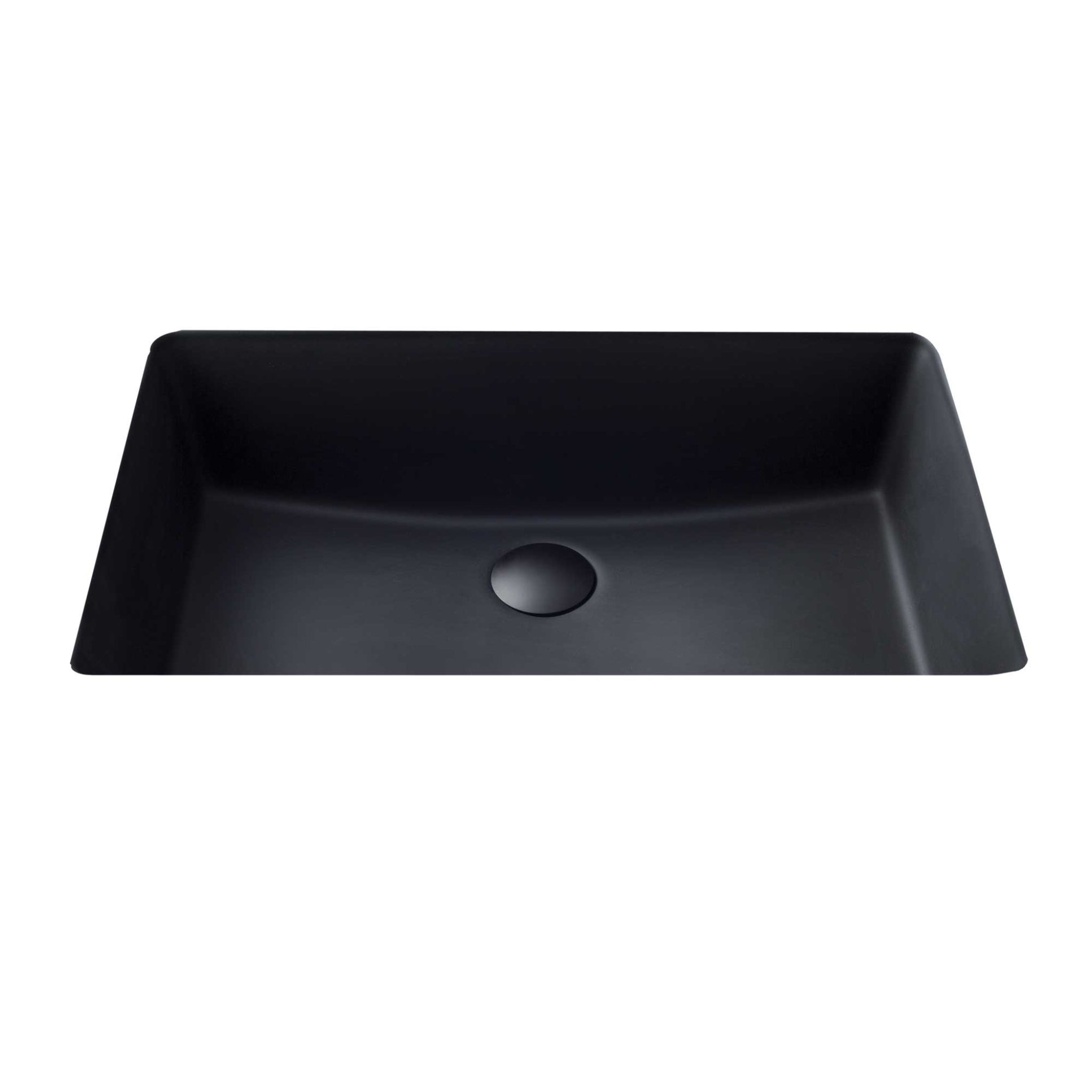 SEIMA PLATI 204 UNDER COUNTER BASIN WITH OVERFLOW SILK MATTE BLACK 490MM