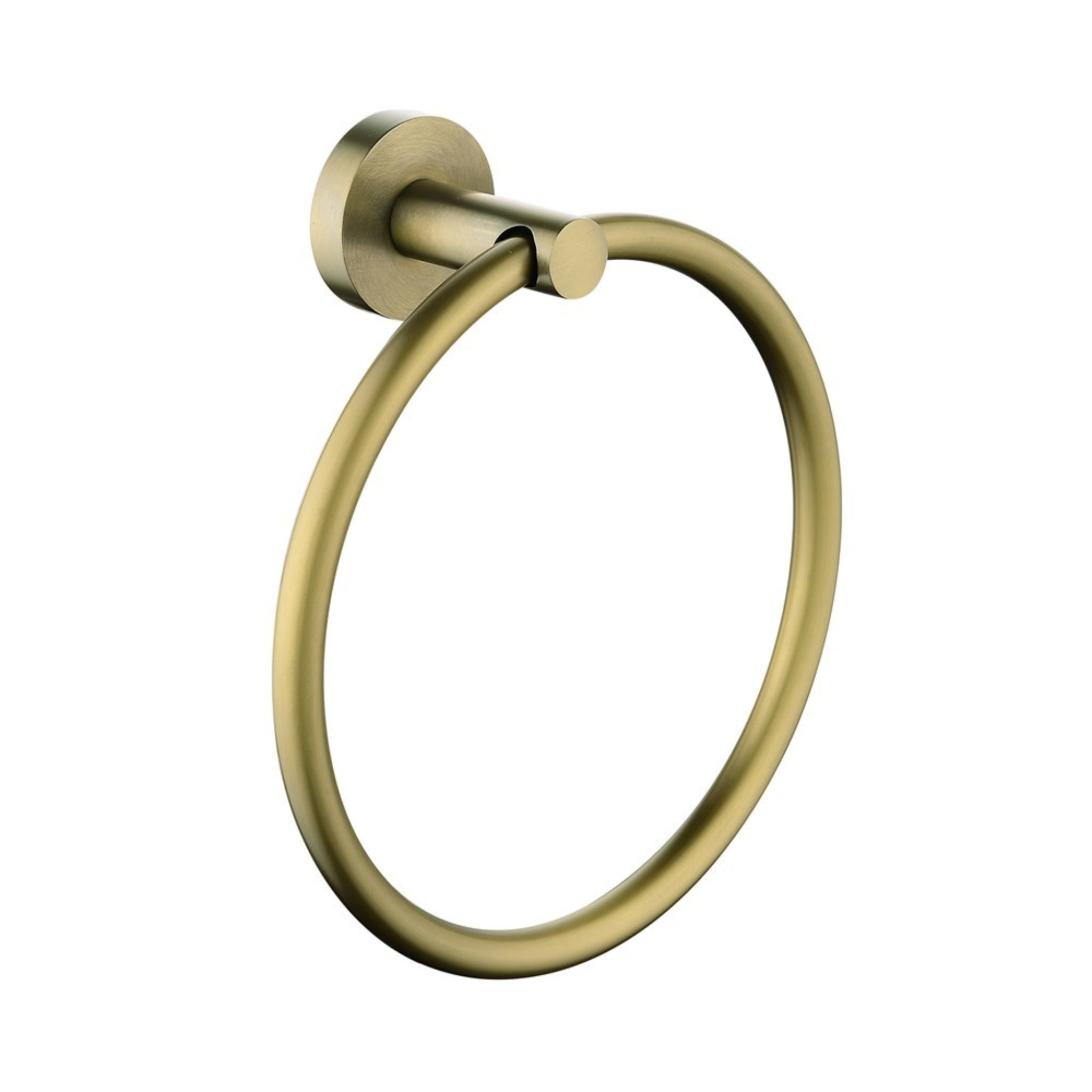 AQUAPERLA LUCID PIN HAND TOWEL RING BRUSHED BRASS 188MM