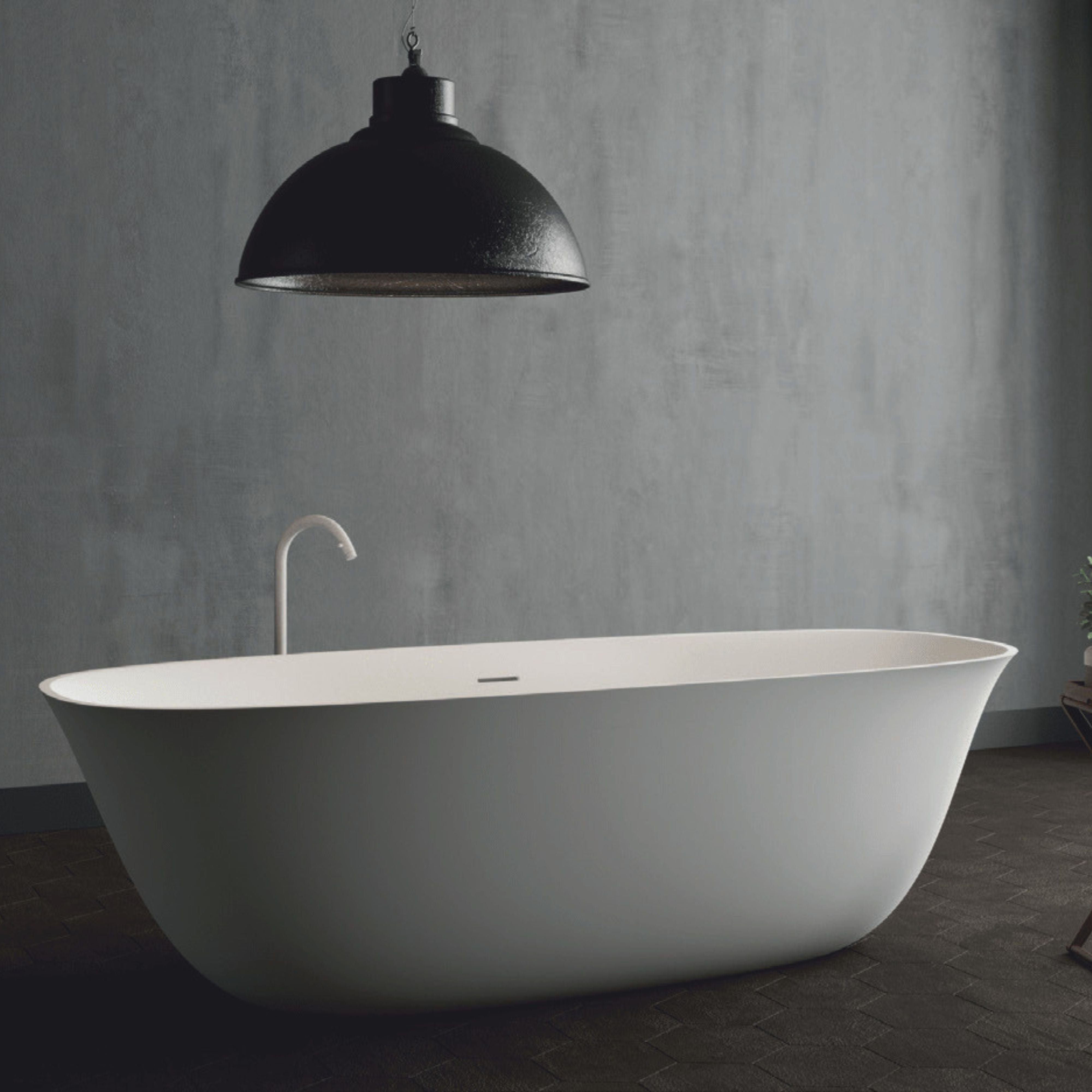 DOMUS LIVING LIVIA FREESTANDING BATHTUB WITH OVERFLOW MATTE WHITE 1650MM