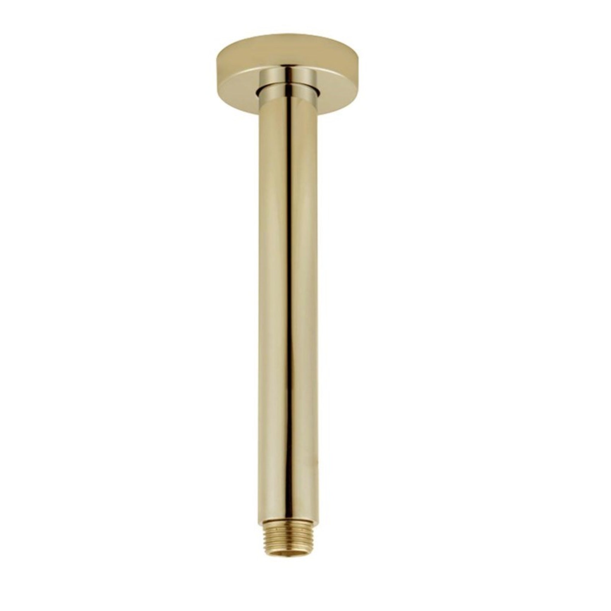 AQUAPERLA ROUND CEILING SHOWER ARM BRUSHED BRASS 200MM