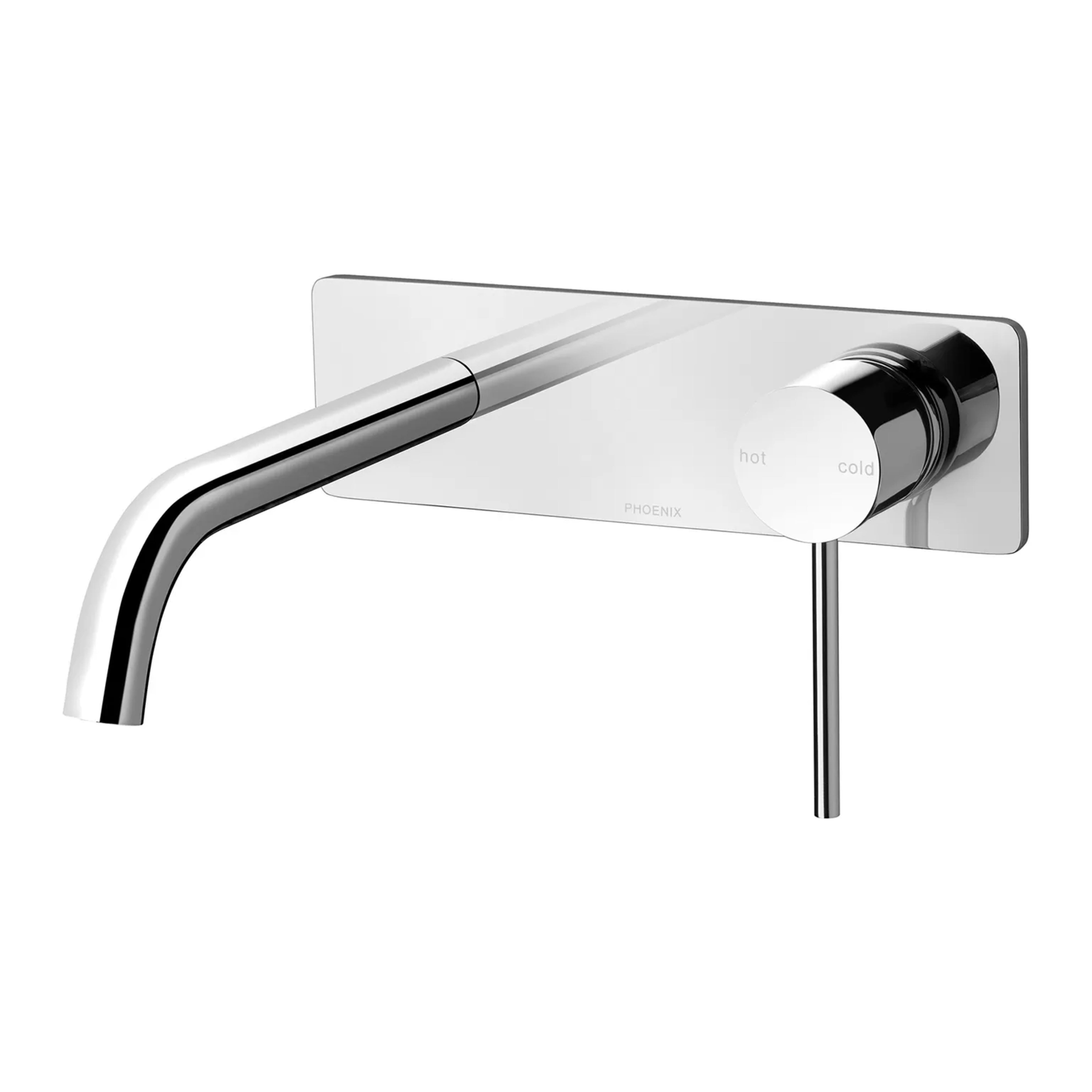 PHOENIX VIVID SLIMLINE SWITCHMIX WALL BASIN AND BATH MIXER SET 180MM CHROME