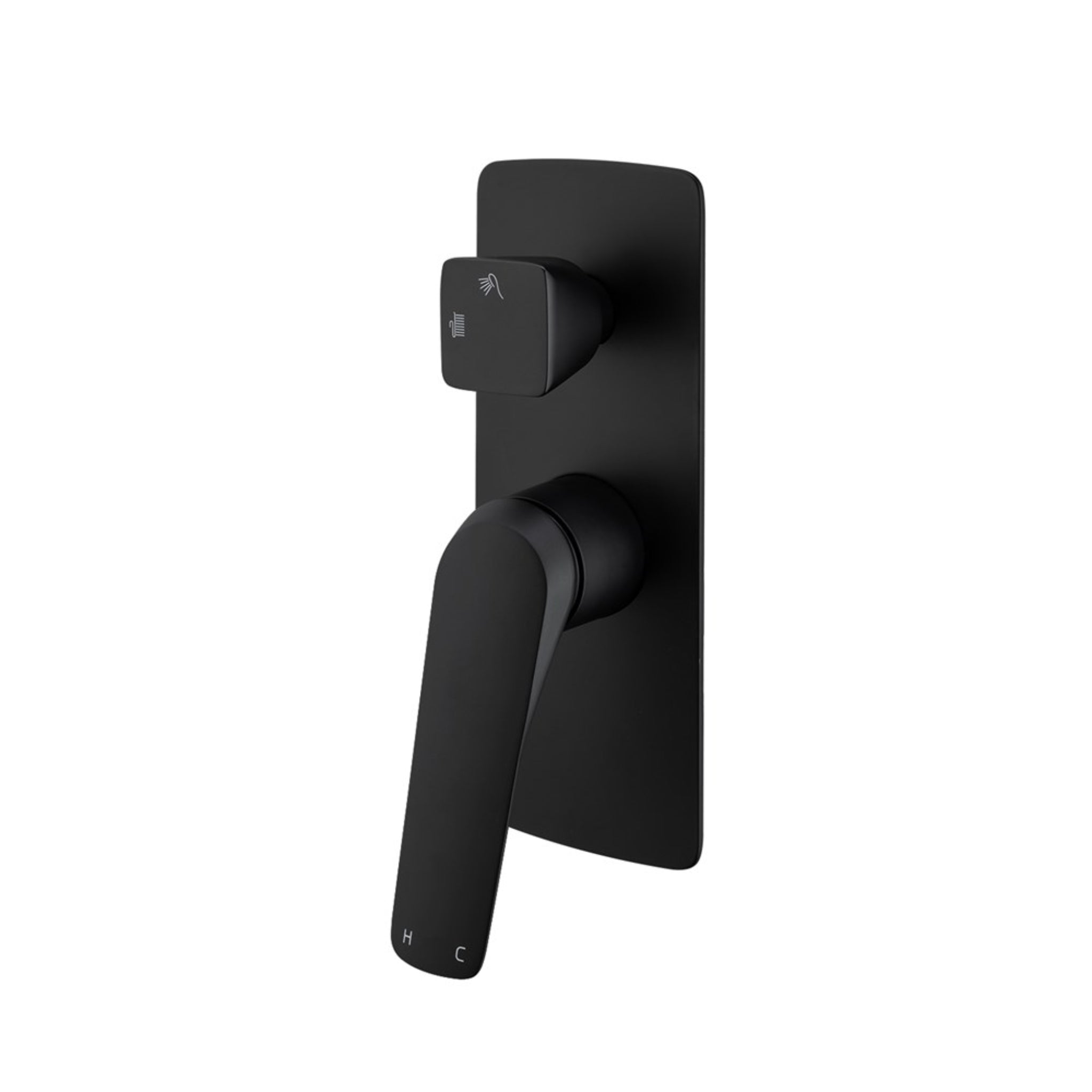 AQUAPERLA AU WALL MIXER WITH DIVERTER 205MM MATTE BLACK