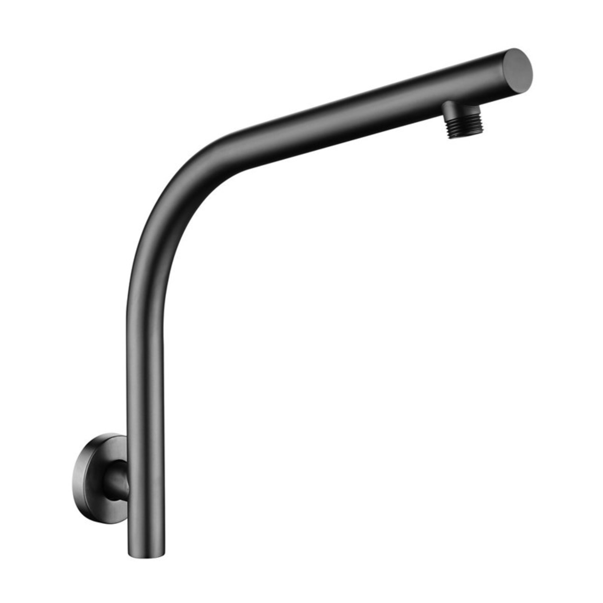 AQUAPERLA GOOSENECK ROUND WALL SHOWER ARM 350MM GUN METAL