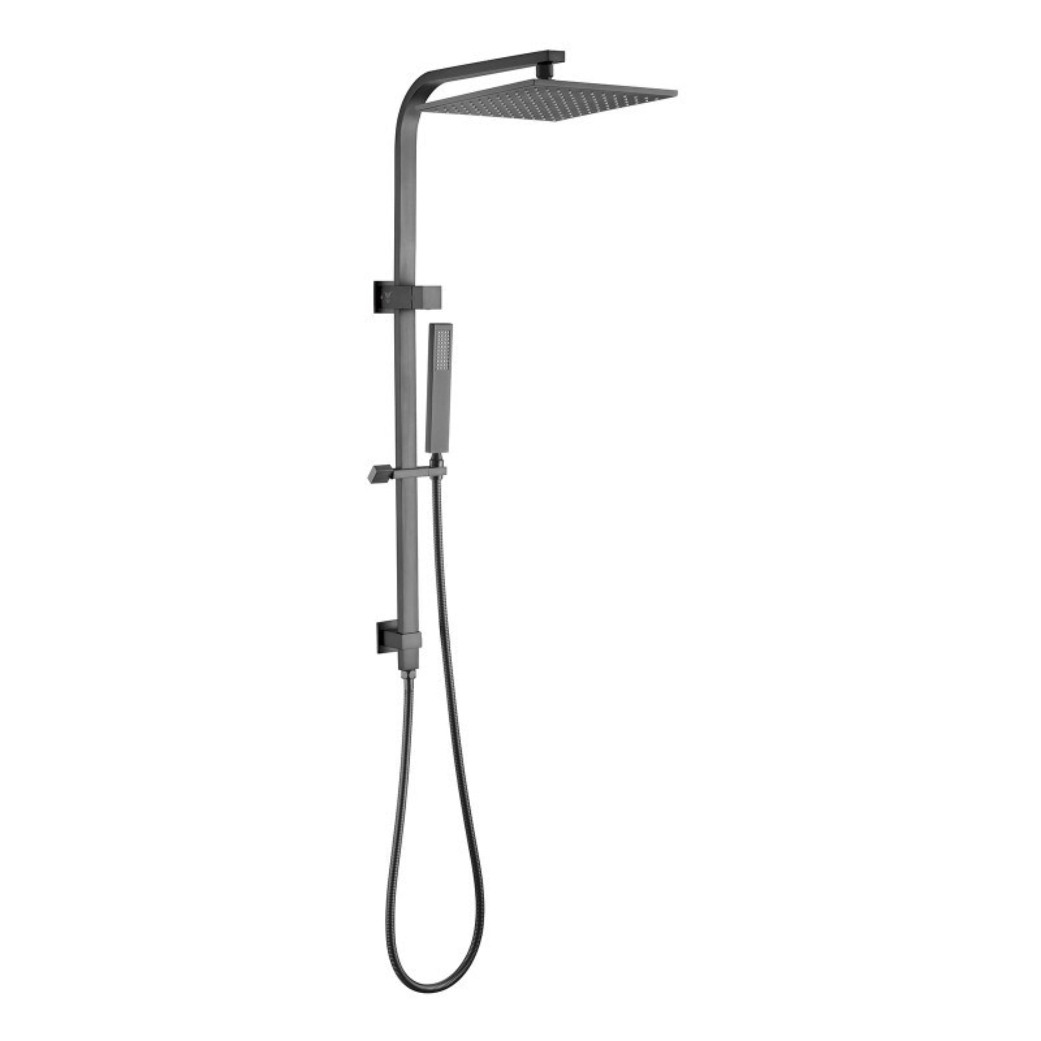 AQUAPERLA SQUARE TWIN SHOWER GUN METAL