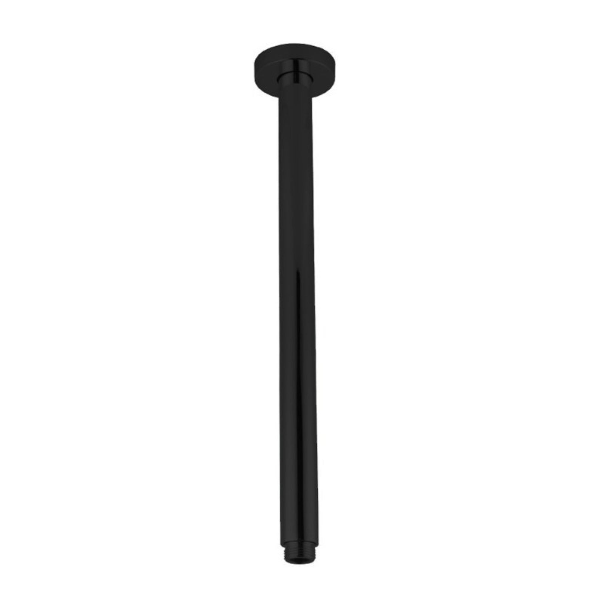 AQUAPERLA ROUND CEILING SHOWER ARM 400MM BLACK