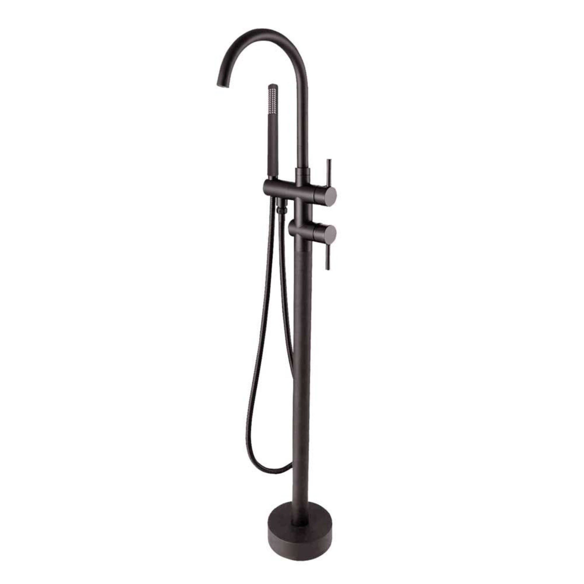 AQUAPERLA FREESTANDING TAP WITH HAND HELD SHOWER 1080MM GUN METAL GREY