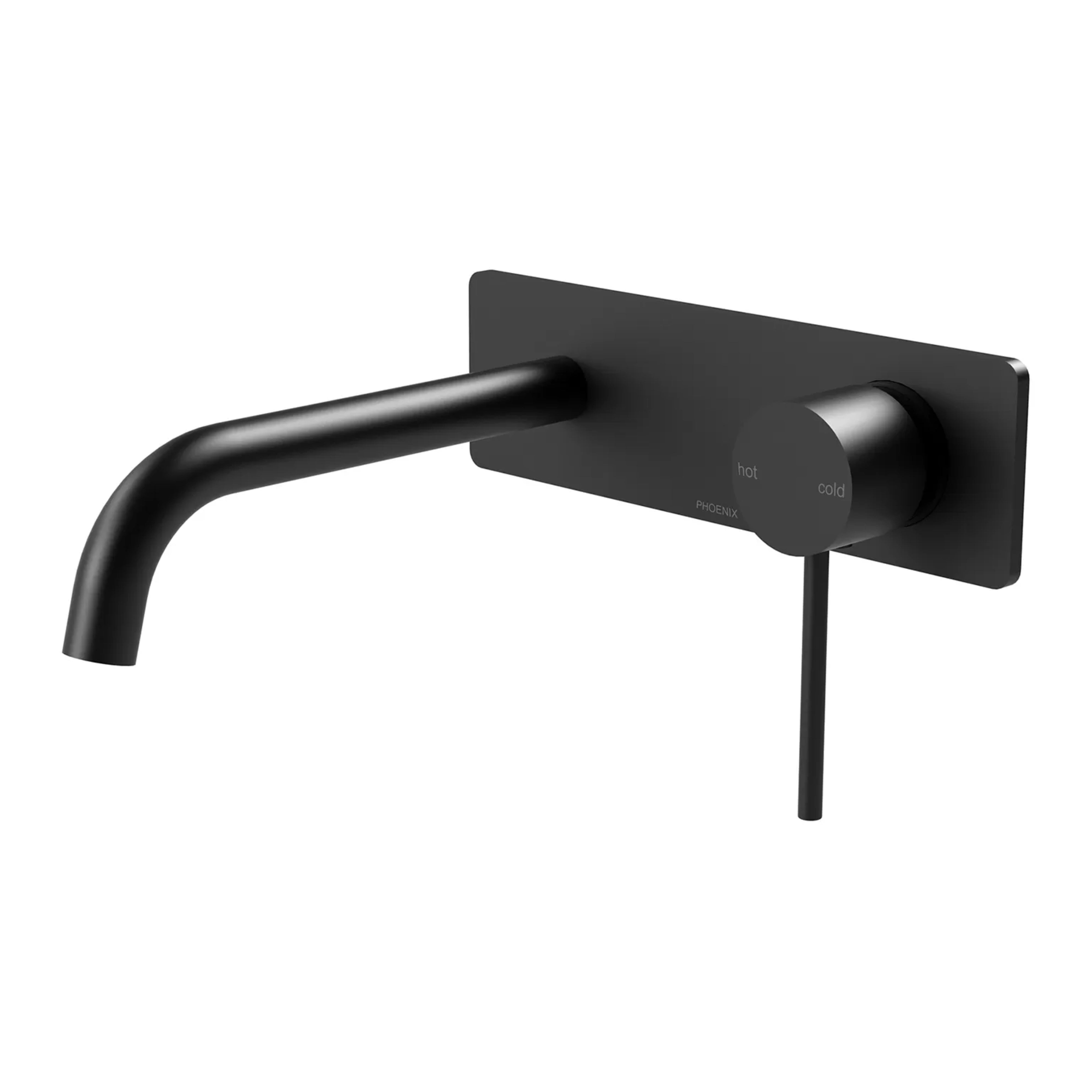 PHOENIX VIVID SLIMLINE SWITCHMIX WALL BASIN AND BATH MIXER SET 180MM MATTE BLACK