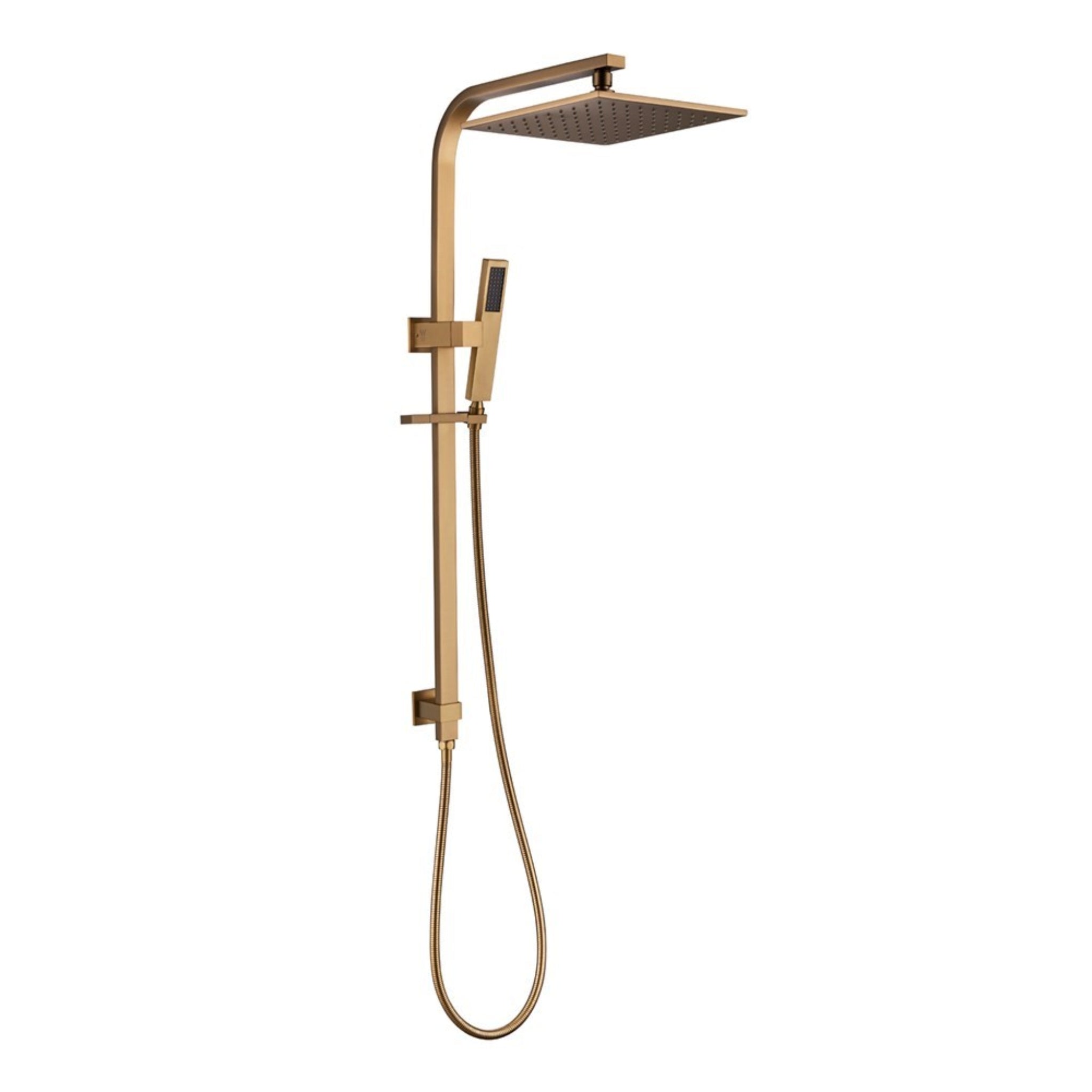 AQUAPERLA SQUARE TWIN SHOWER BRUSHED BRASS