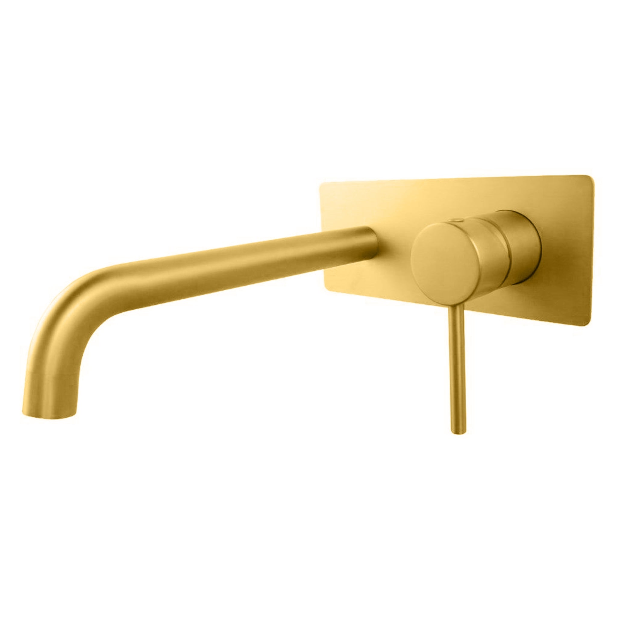 AQUAPERLA LUCID PIN WALL MIXER WITH SPOUT 200MM BRUSHED BRASS