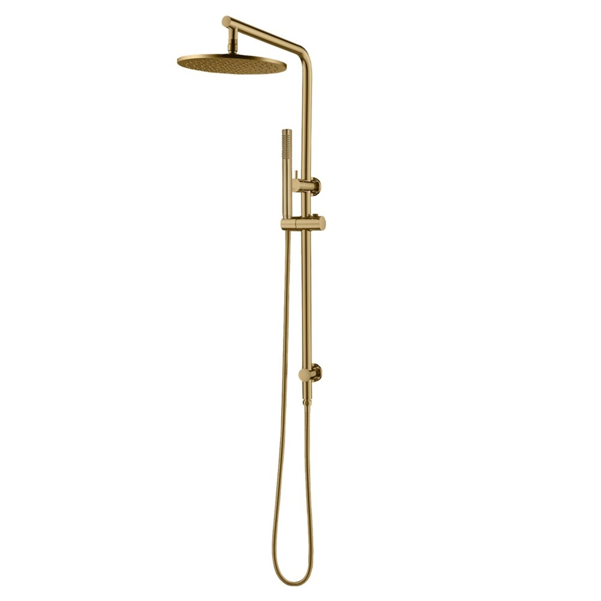 AQUAPERLA ROUND TWIN SHOWER BRUSHED BRASS