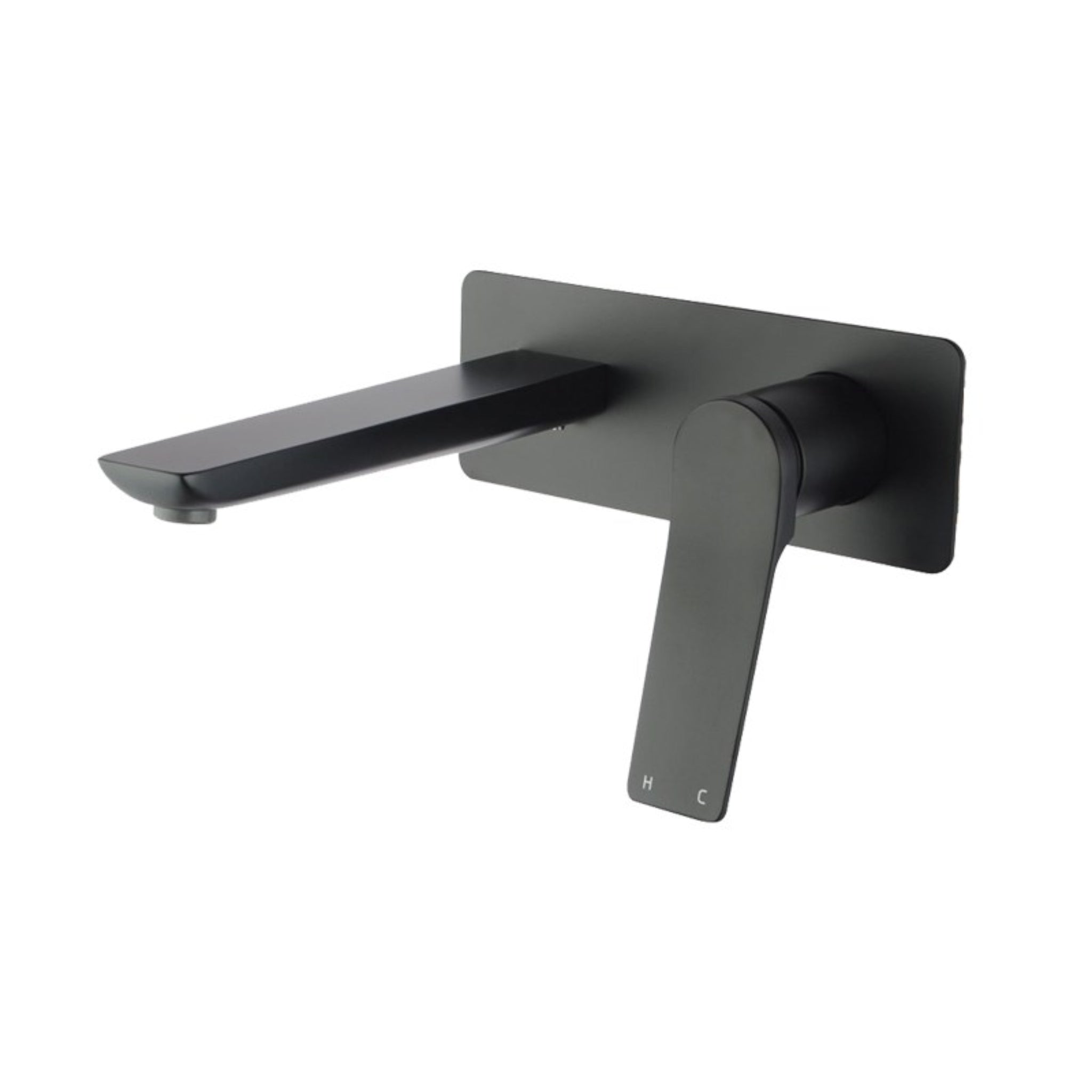 AQUAPERLA RUSHY WALL MIXER WITH SPOUT 200MM MATTE BLACK