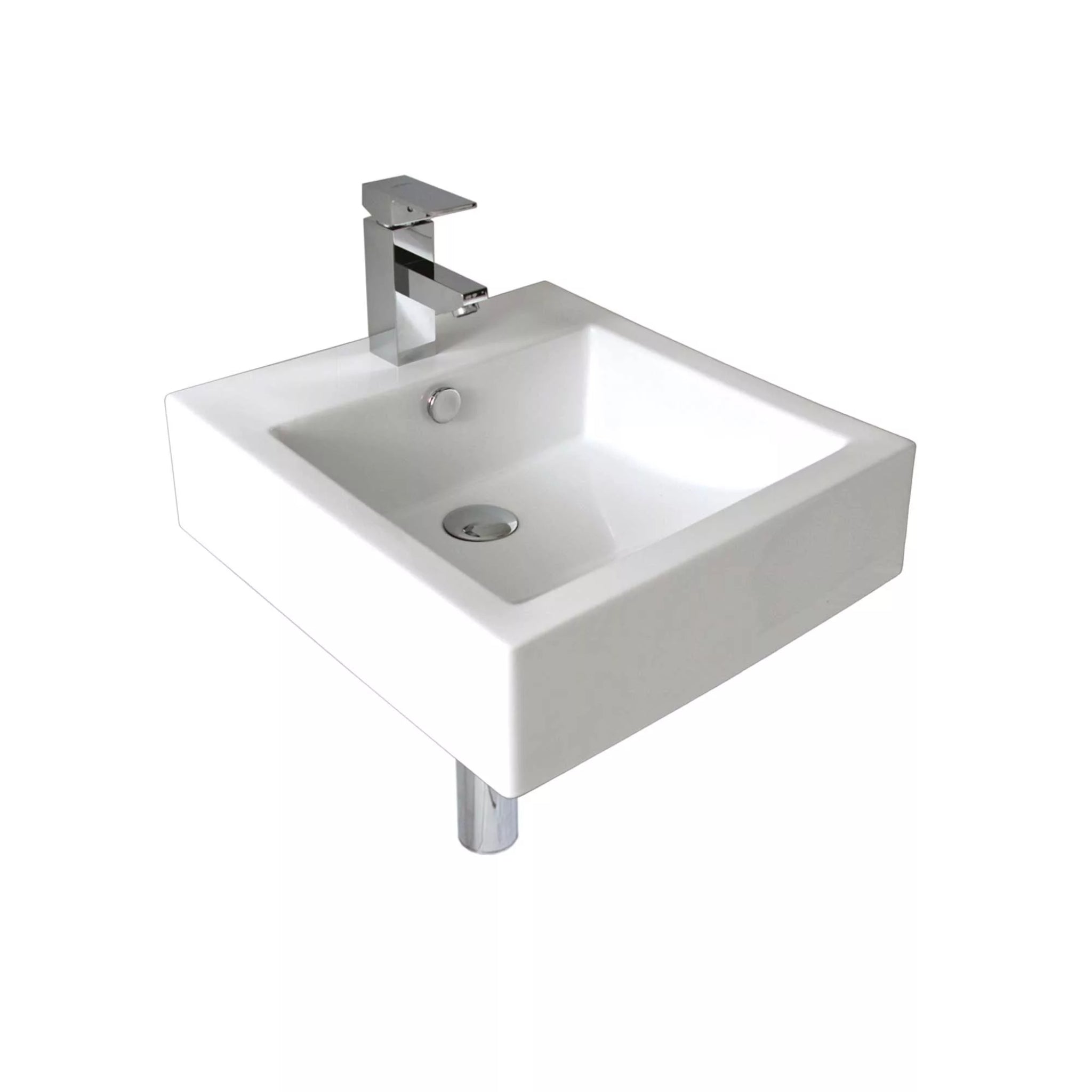 SEIMA KYRA 010 ABOVE COUNTER / WALL HUNG BASIN WITH OVERFLOW GLOSS WHITE 443MM