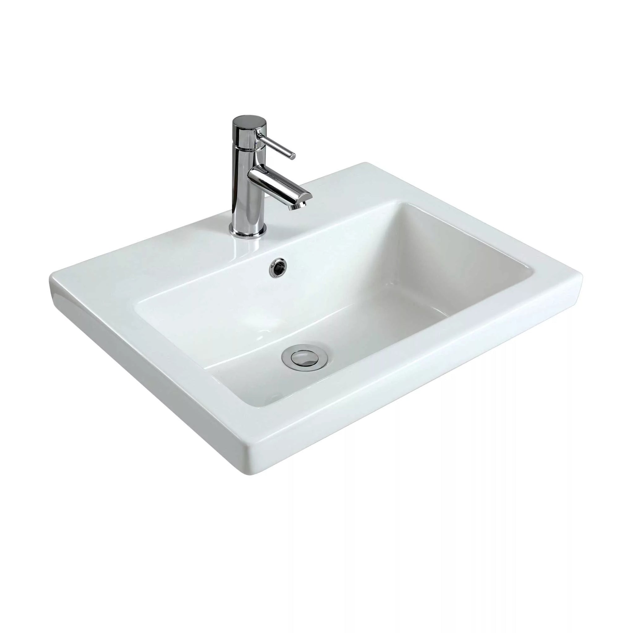 SEIMA KYRA 024 INSET BASIN WITH OVERFLOW GLOSS WHITE 550MM