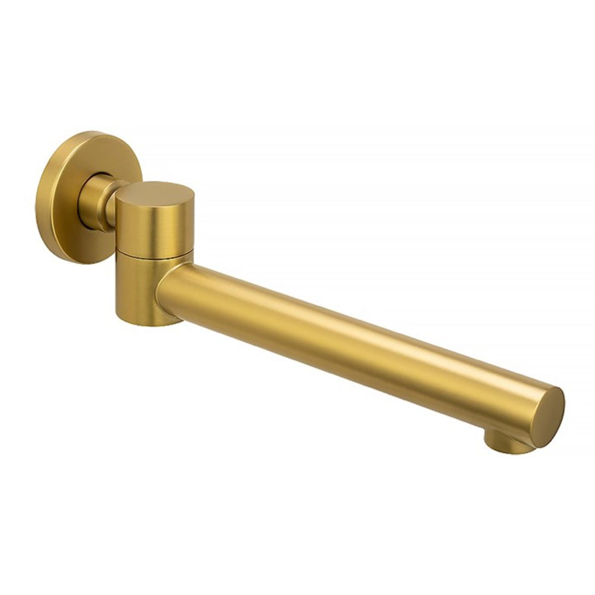 AQUAPERLA SWIVEL WALL BATH SPOUT 247MM BRUSHED BRASS