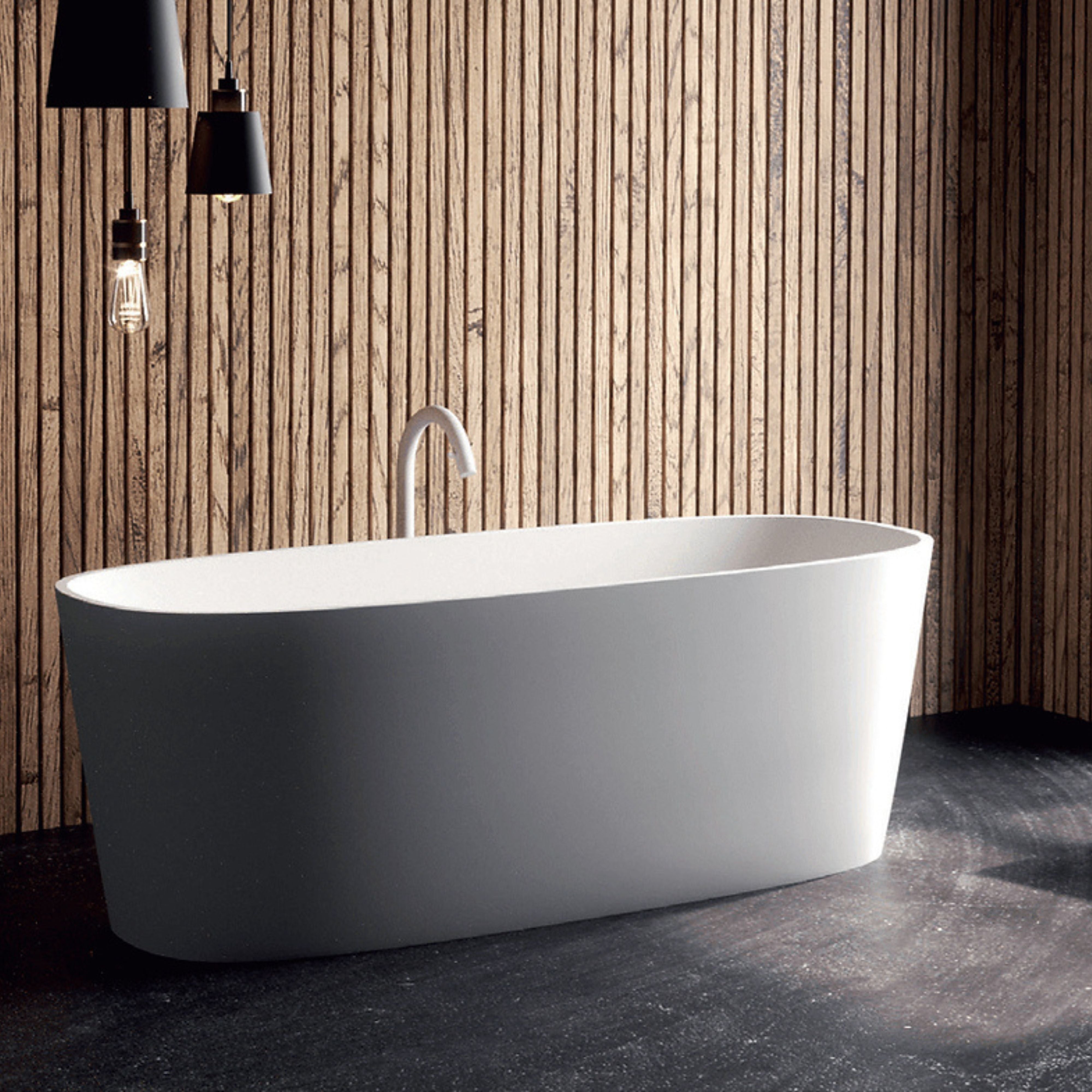 DOMUS LIVING CASSIA FREESTANDING BATHTUB WITH OVERFLOW MATTE WHITE 1500MM