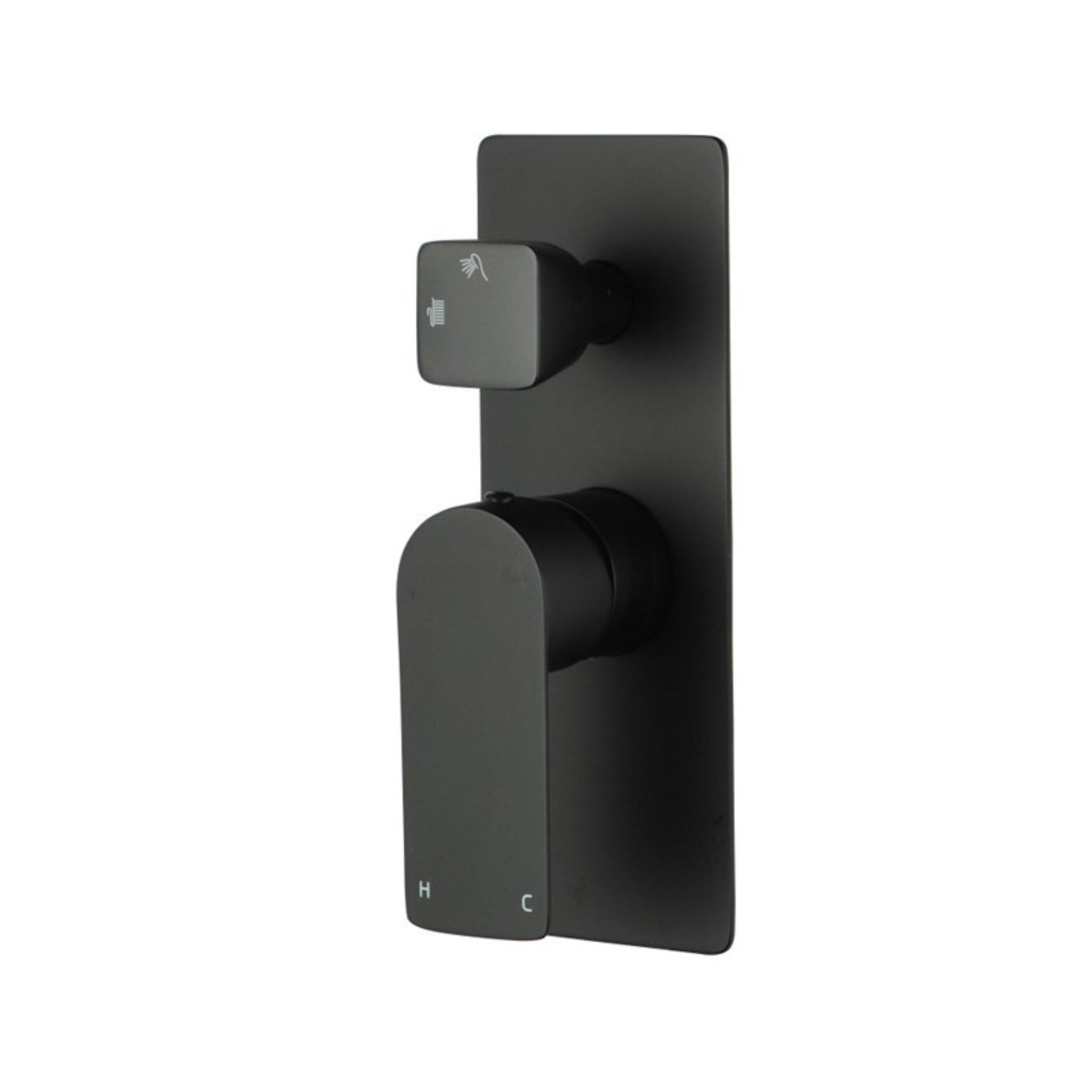 AQUAPERLA VOG WALL MIXER WITH DIVERTER 205MM MATTE BLACK