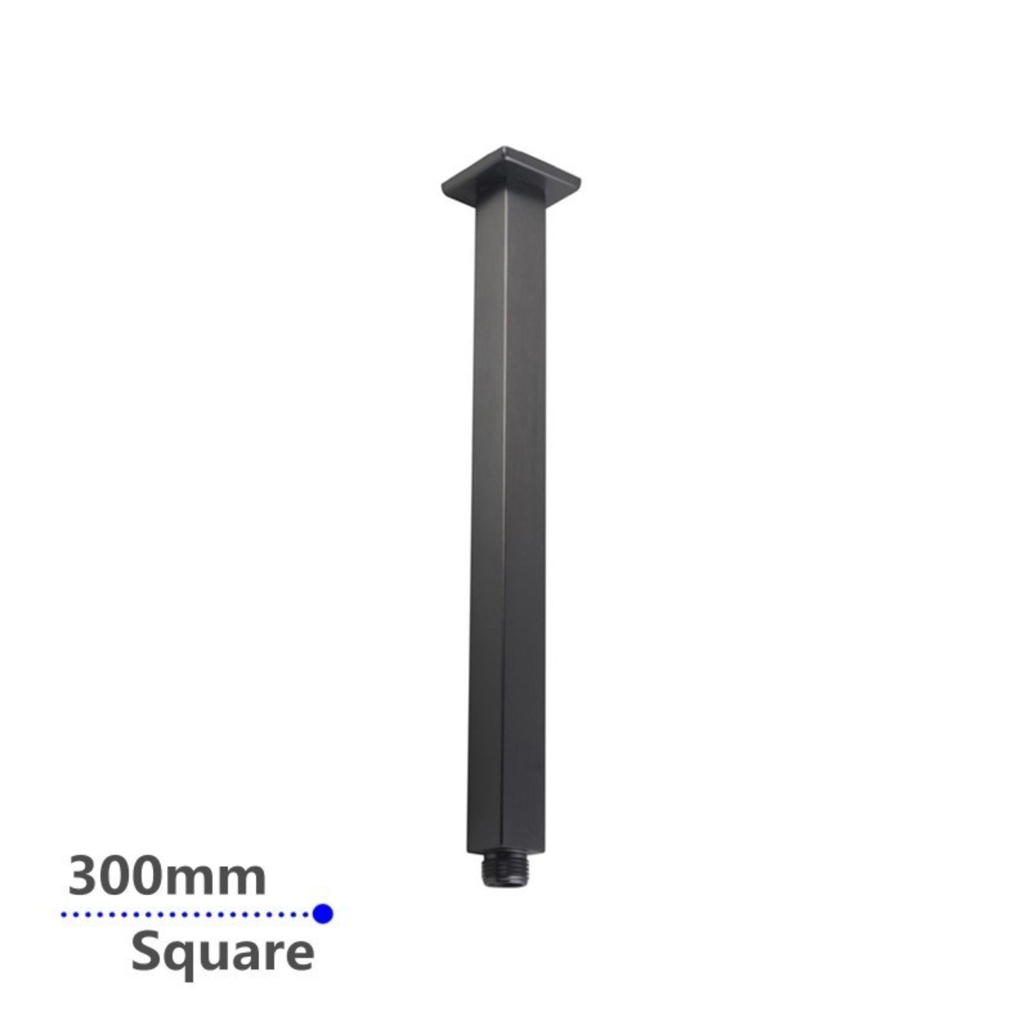 AQUAPERLA SQUARE CEILING SHOWER ARM 300MM GUNMETAL