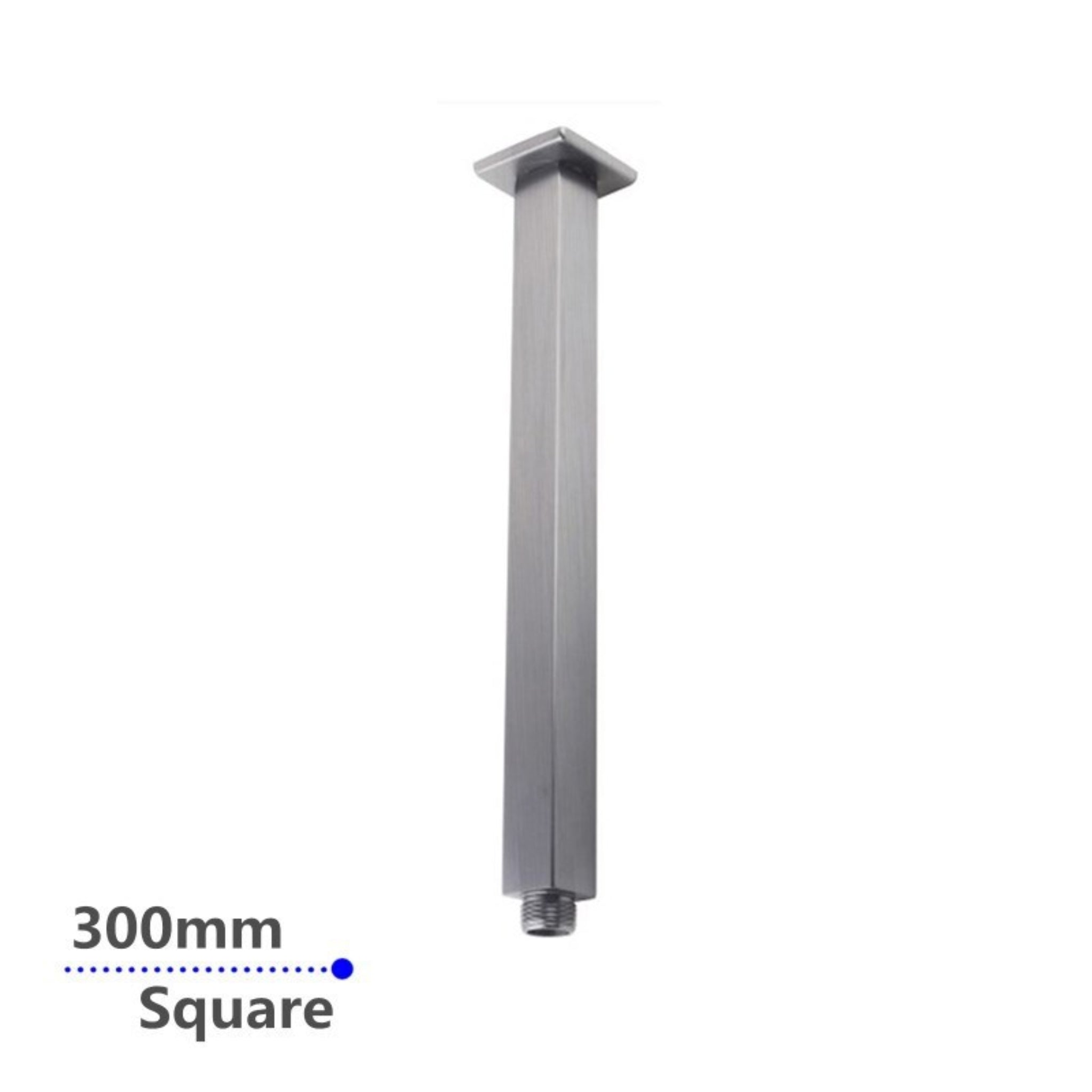 AQUAPERLA SQUARE CEILING SHOWER ARM 300MM BRUSHED NICKEL