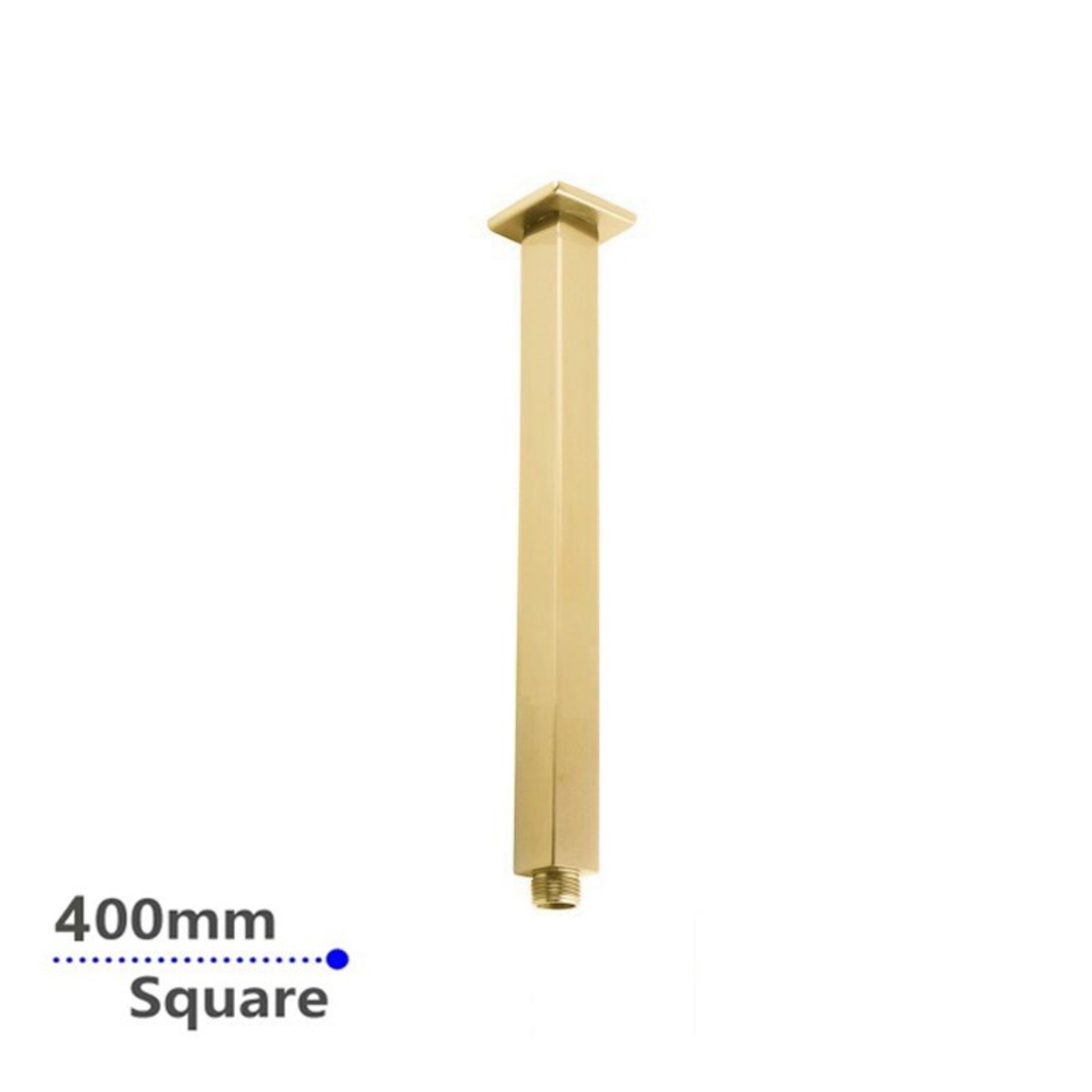 AQUAPERLA SQUARE CEILING SHOWER ARM 400MM BRUSHED BRASS