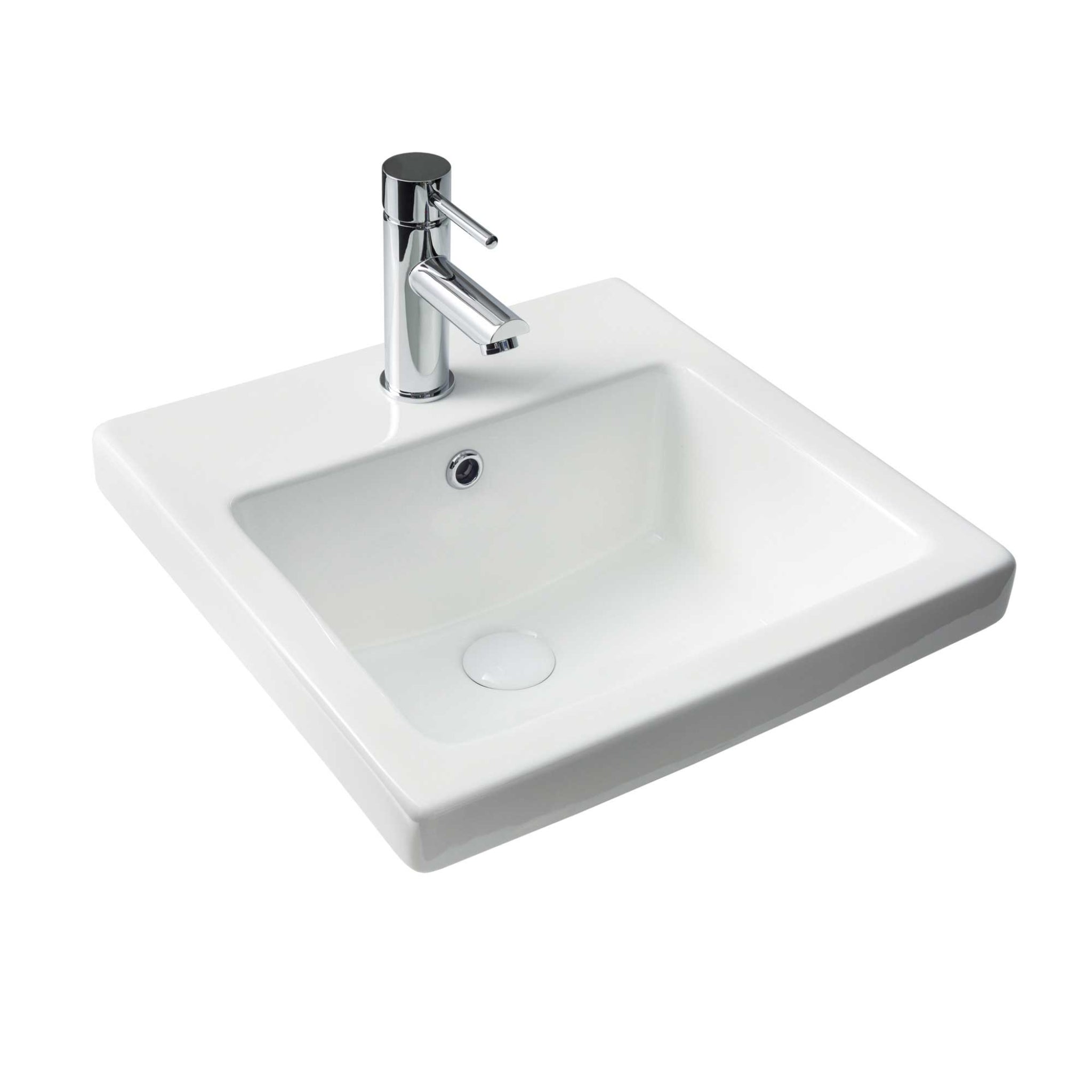 SEIMA KYRA 017 INSET BASIN WITH OVERFLOW GLOSS WHITE 430MM