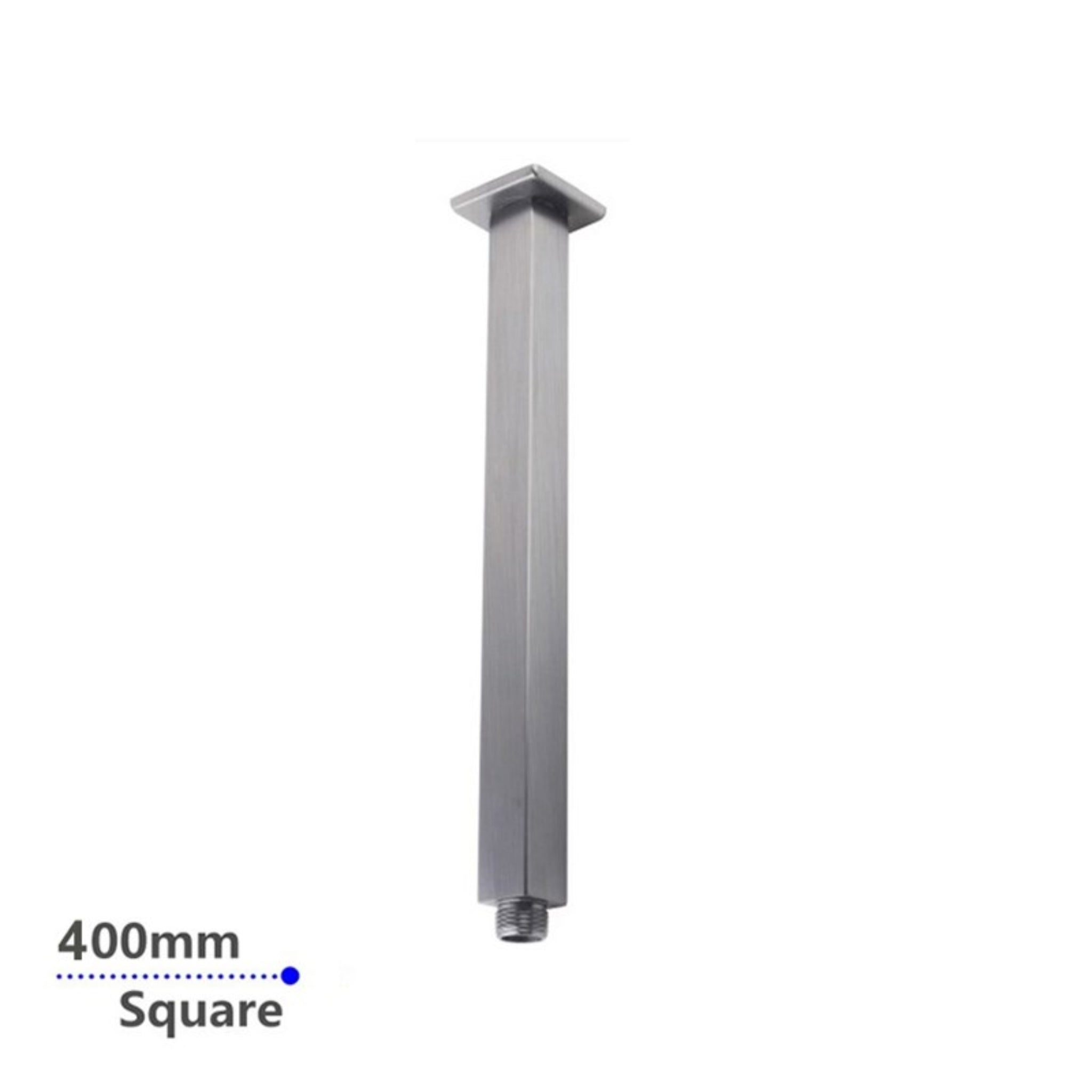 AQUAPERLA SQUARE CEILING SHOWER ARM 400MM BRUSHED NICKEL