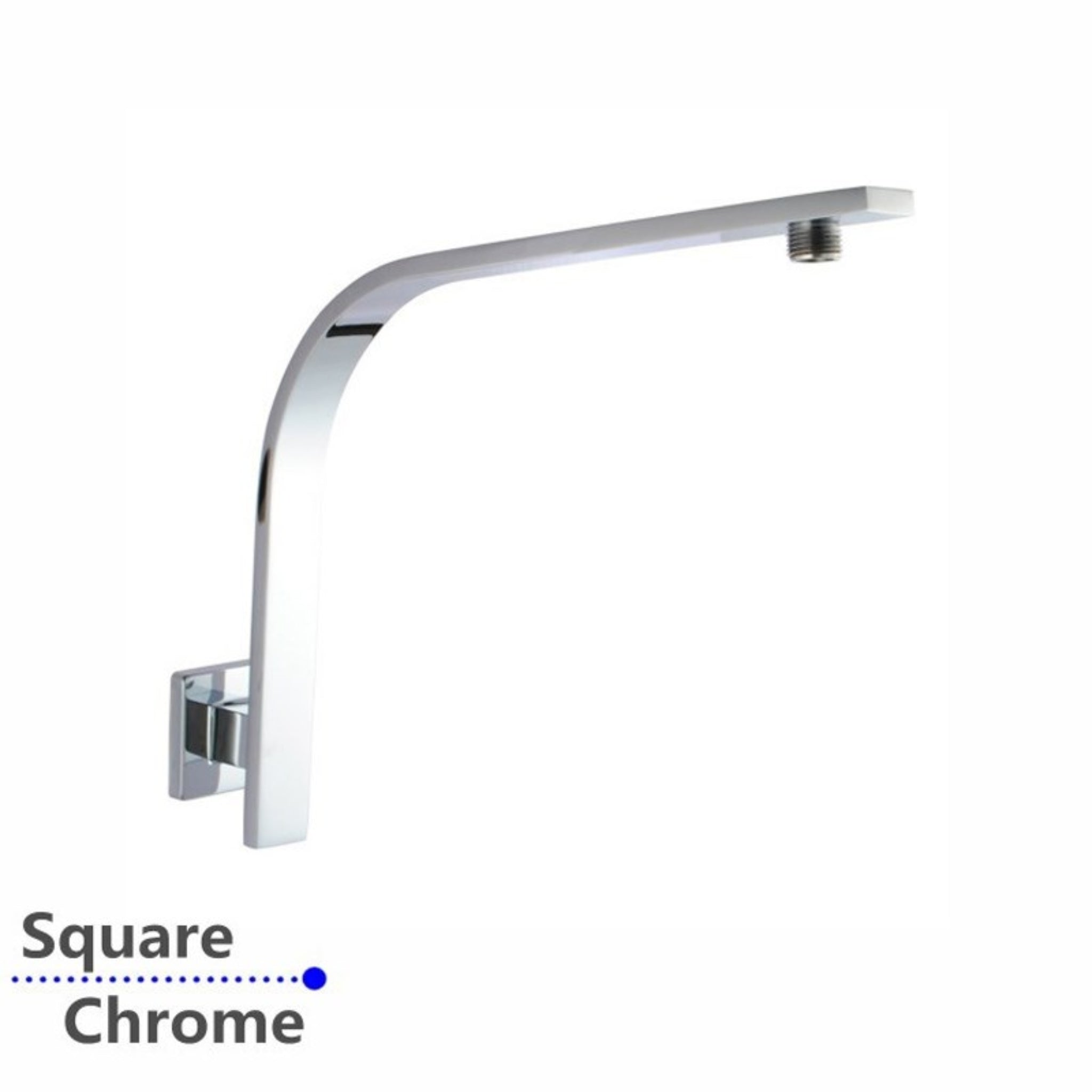 AQUAPERLA SQUARE GOOSENECK WALL SHOWER ARM 370MM CHROME