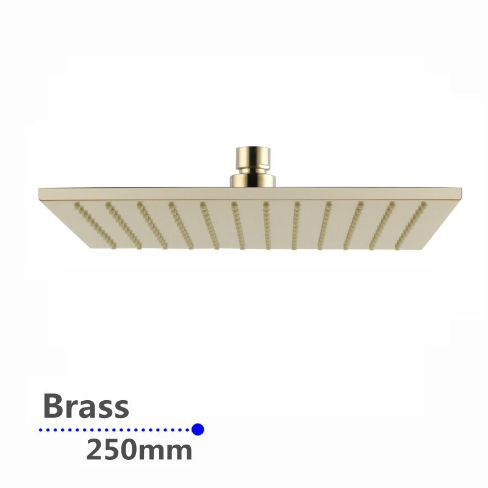 AQUAPERLA SQUARE SHOWER HEAD 250MM BRUSHED BRASS