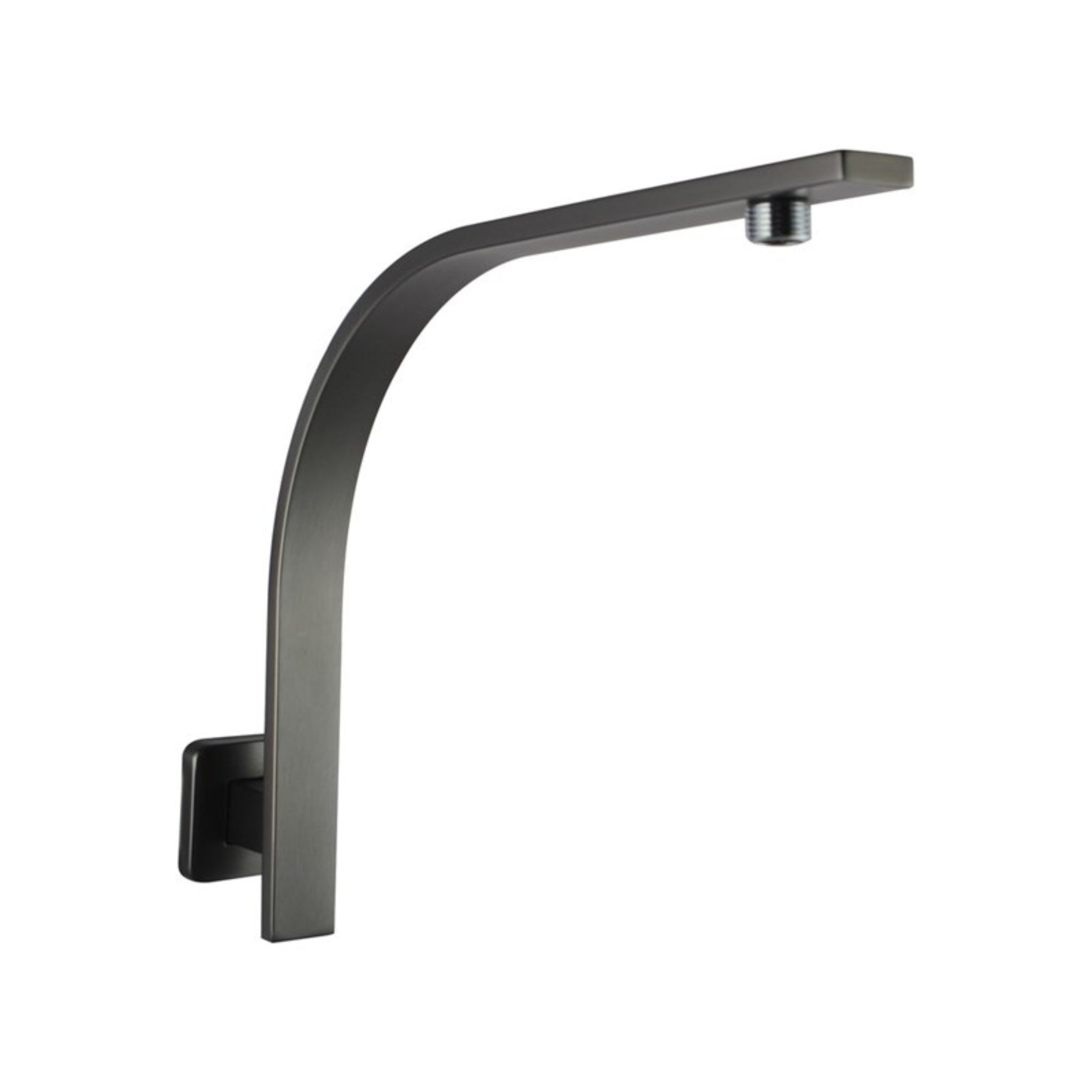 AQUAPERLA SQUARE GOOSENECK WALL SHOWER ARM 370MM GUN METAL