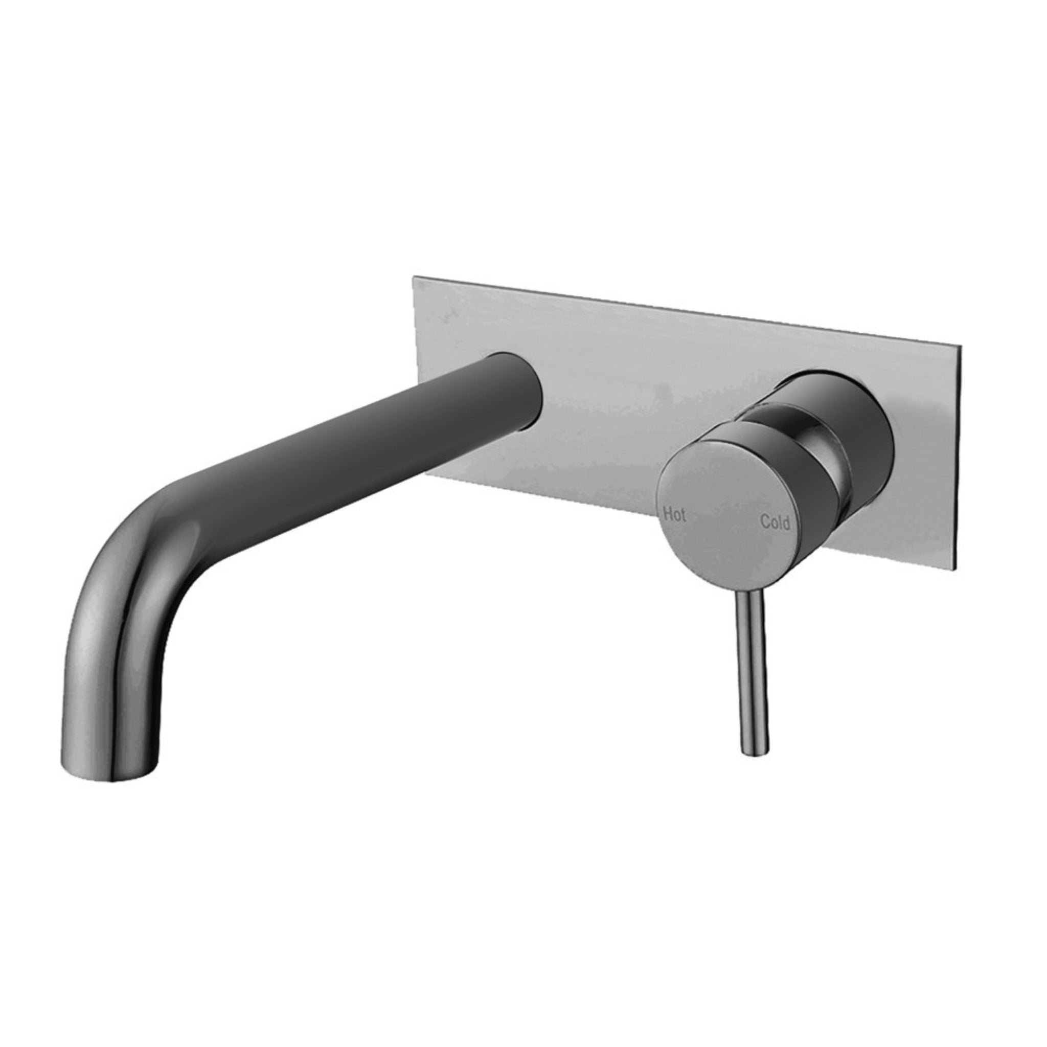 AQUAPERLA LUCID PIN WALL MIXER WITH SPOUT 200MM BRUSHED NICKEL