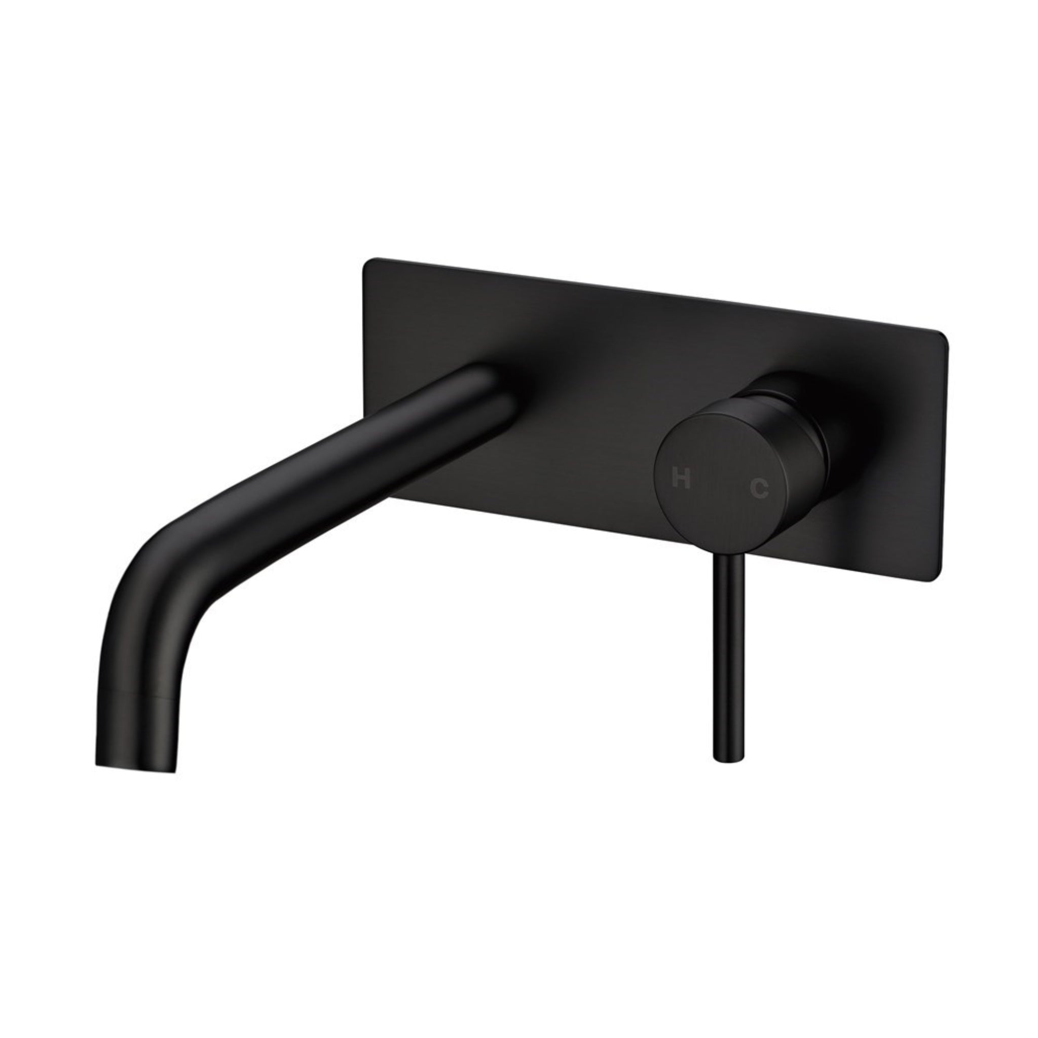 AQUAPERLA LUCID PIN WALL MIXER WITH SPOUT 200MM MATTE BLACK