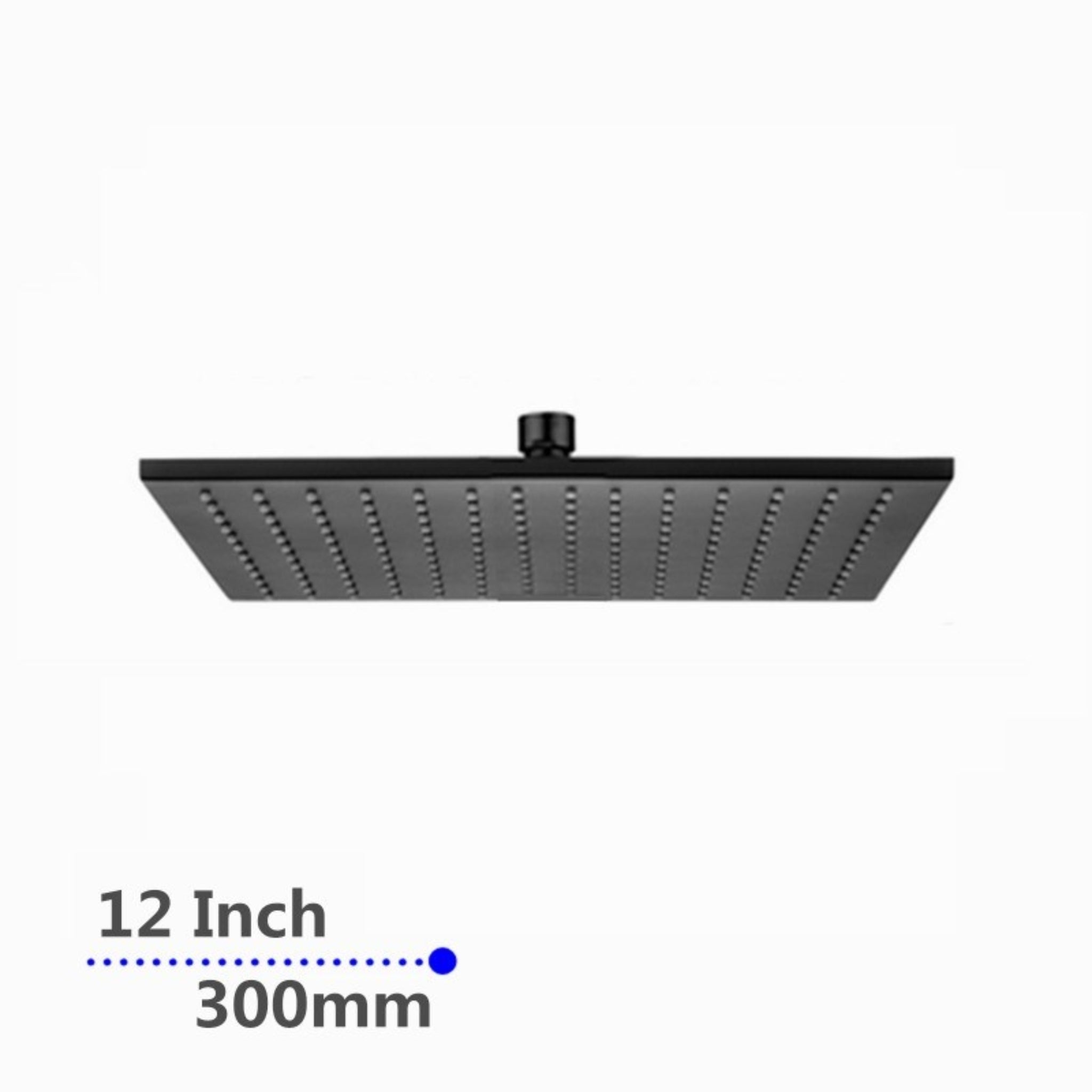 AQUAPERLA SQUARE SHOWER HEAD 300MM MATTE BLACK