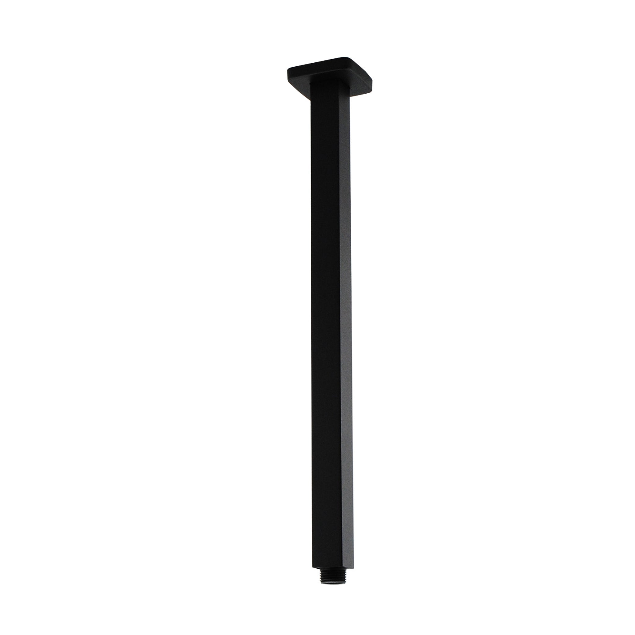 AQUAPERLA SQUARE CEILING SHOWER ARM 400MM BLACK