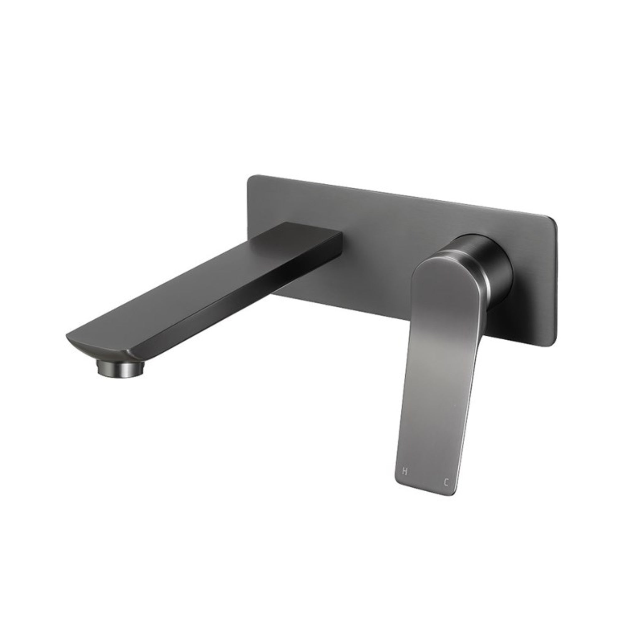 AQUAPERLA RUSHY WALL MIXER WITH SPOUT 200MM GUN METAL GREY