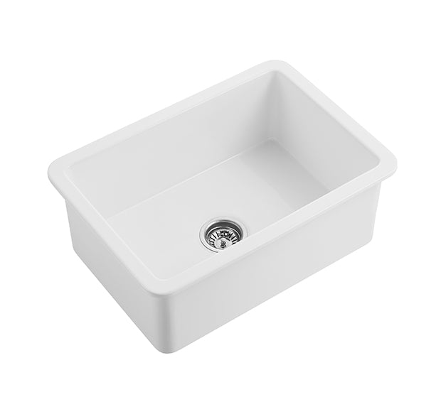 CETO CAMDEN SINGLE BOWL FIRECLAY KITCHEN SINK MATTE BLACK 810MM