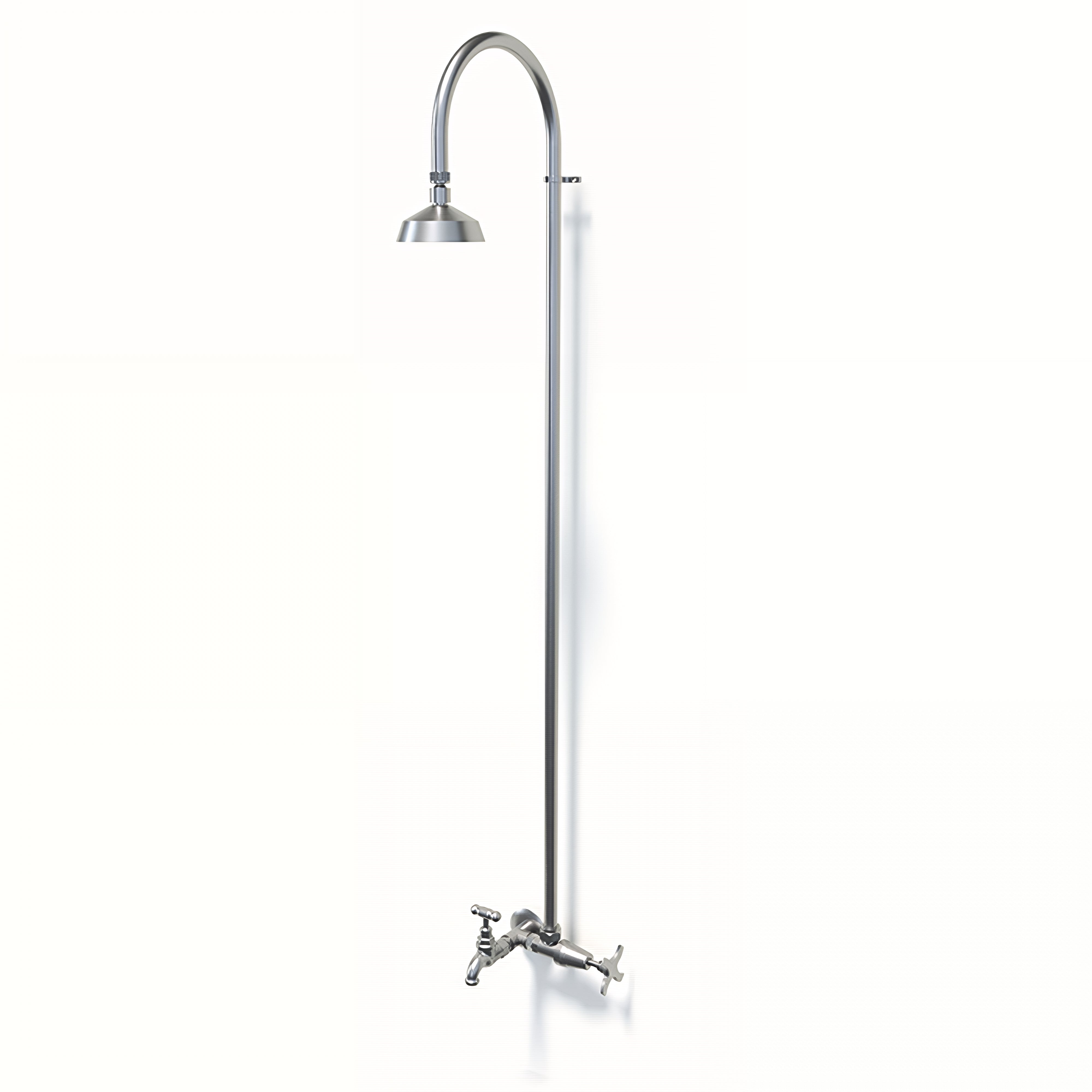 RAINWARE BRIBIE WALL MOUNTED OUTDOOR COLD SHOWER AND HOSE TAP OR FOOTWASH STAINLESS STEEL