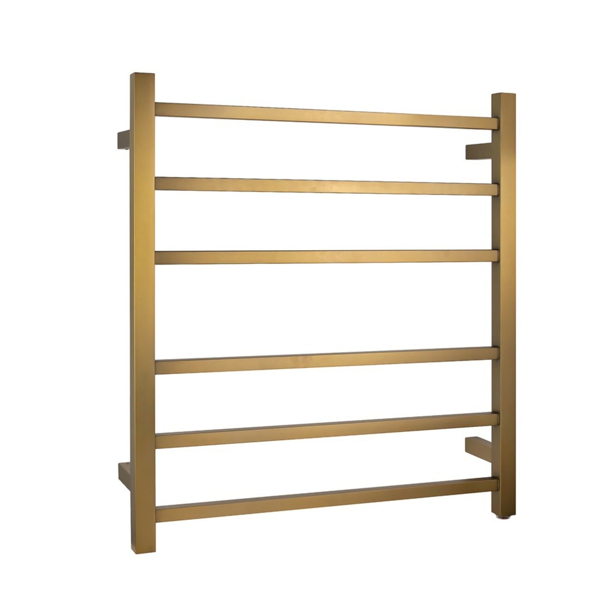 AQUAPERLA 6-BAR HEATED TOWEL RAIL BRUSHED BRASS 674MM