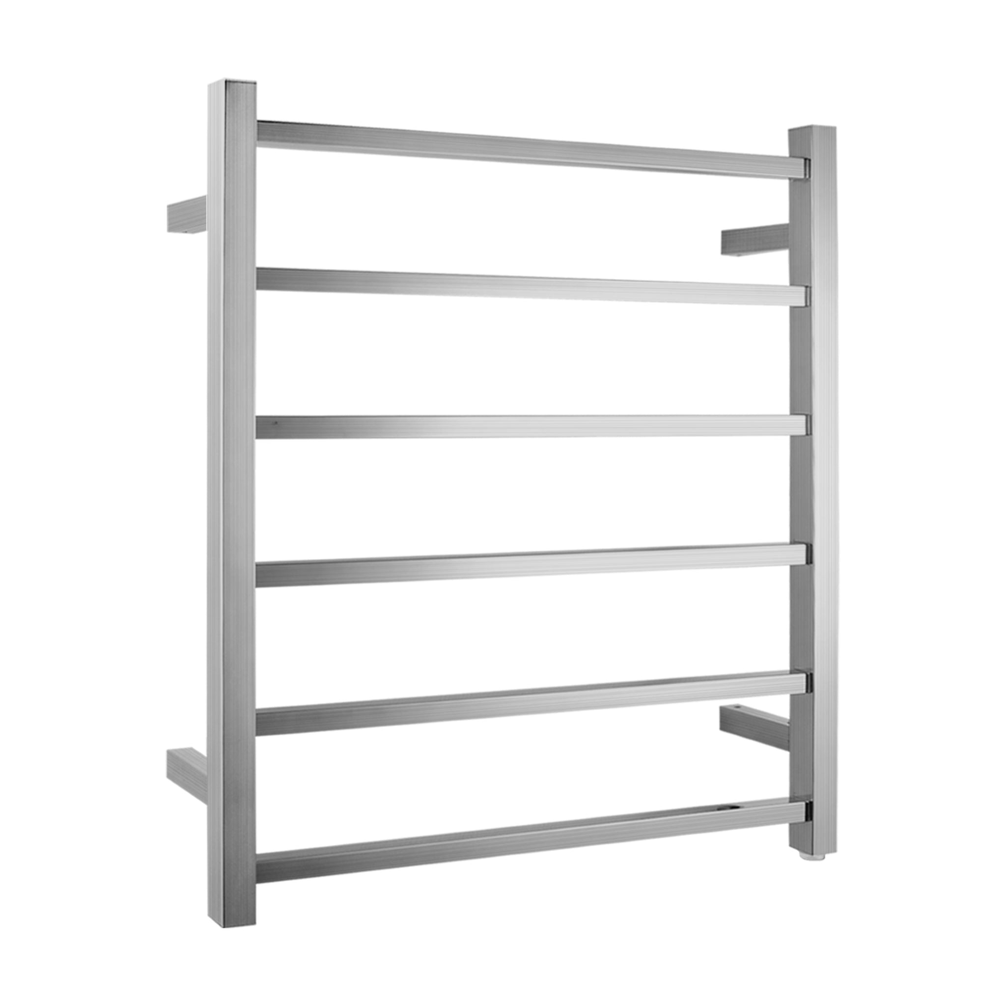 AQUAPERLA 6-BAR HEATED TOWEL RAIL BRUSHED NICKEL 674MM