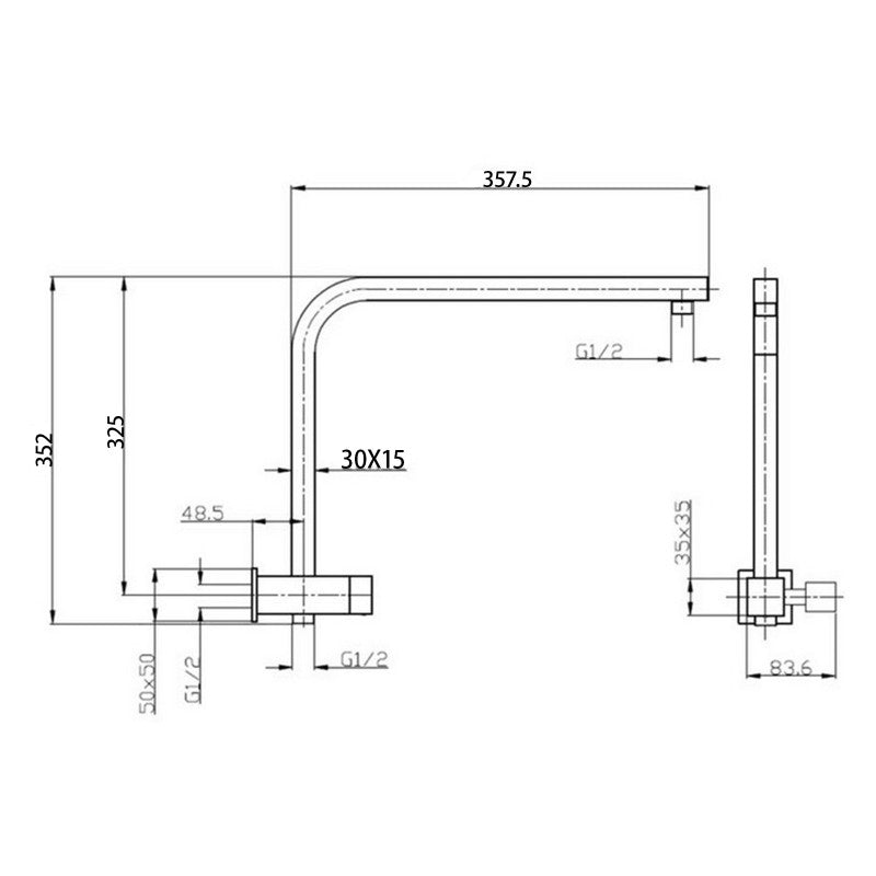 AQUAPERLA SQUARE 10" SHOWER STATION CHROME