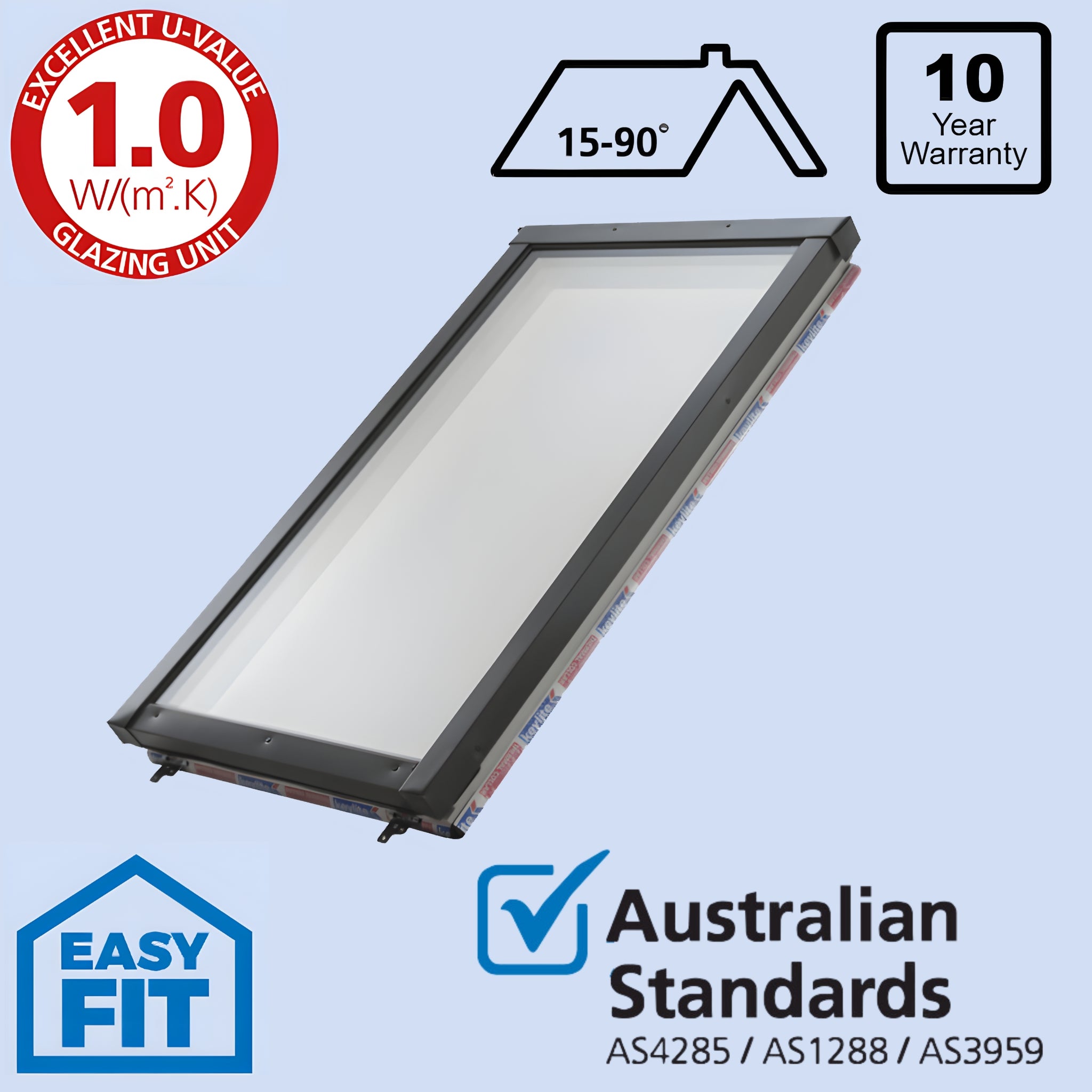 KEYLITE RWF FIXED SKYLIGHT WHITE AND GREY (AVAILABLE IN MULTIPLE SIZES)