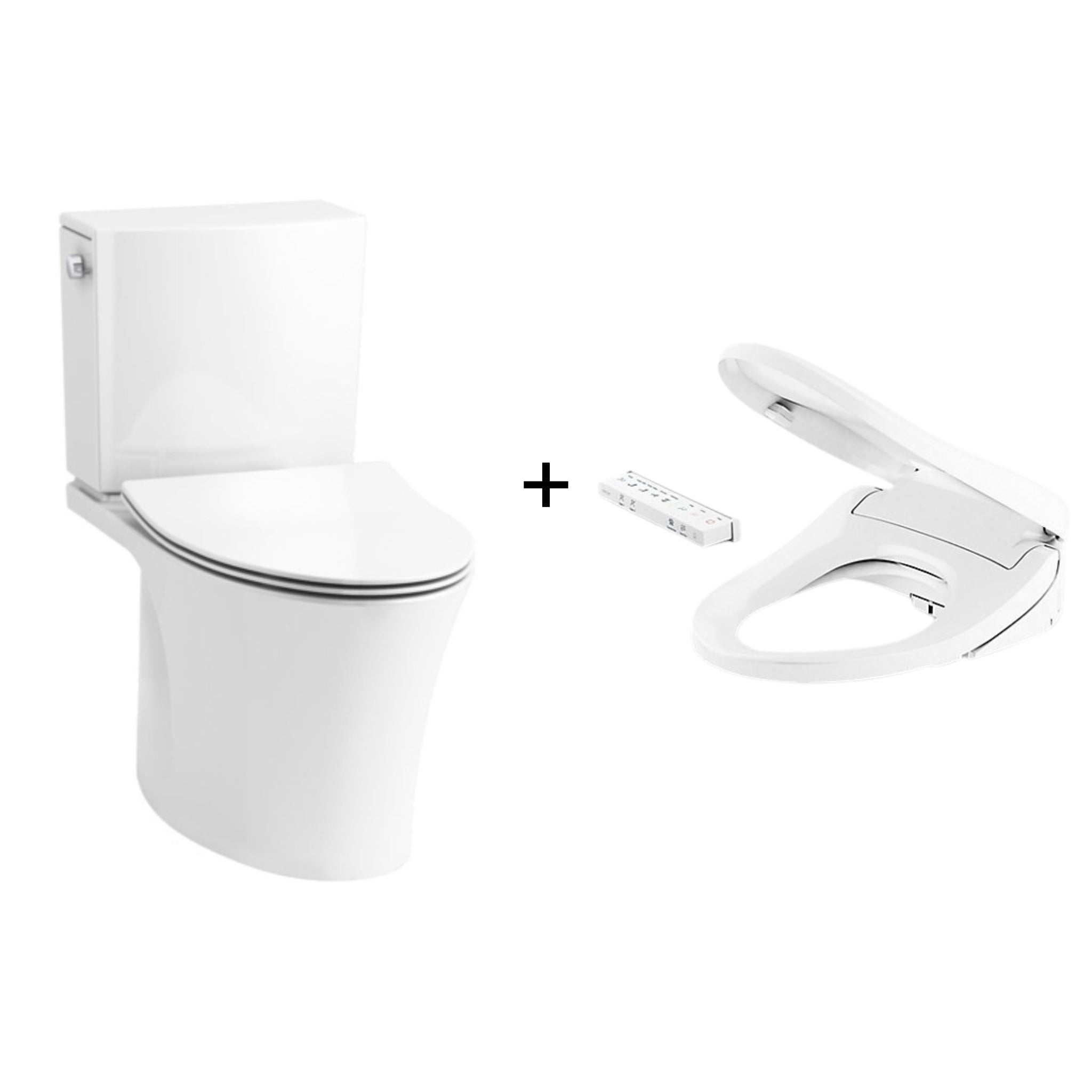 KOHLER VEIL BACK-TO-WALL TOILET WITH REMOTE CONTROL WASHLET ELONGATED GLOSS WHITE