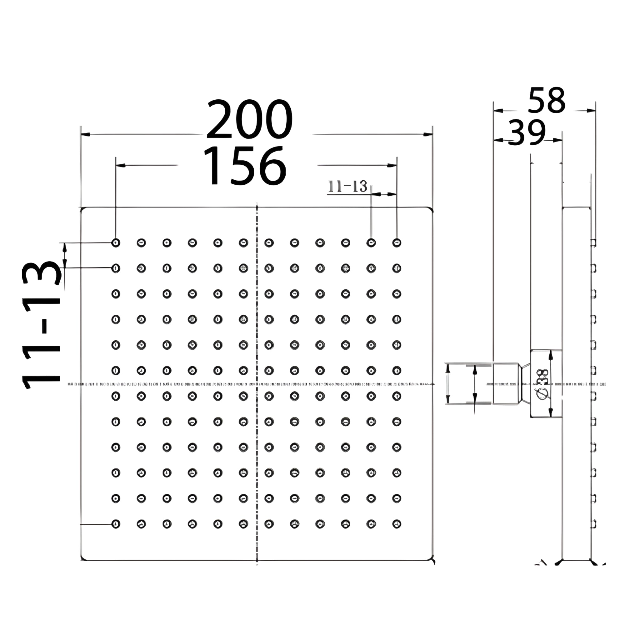 IKON ROSA SHOWER HEAD 200MM MATTE BLACK