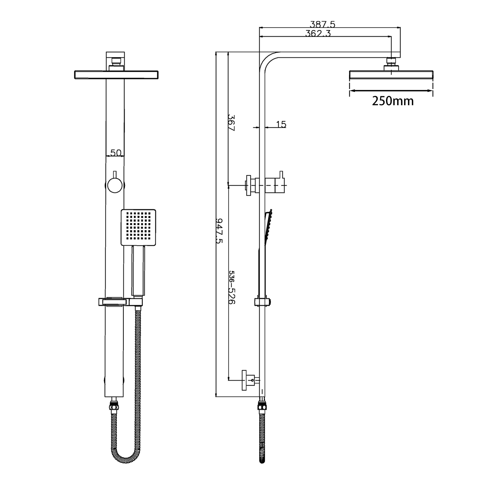 AQUAPERLA 10" SHOWER STATION CHROME