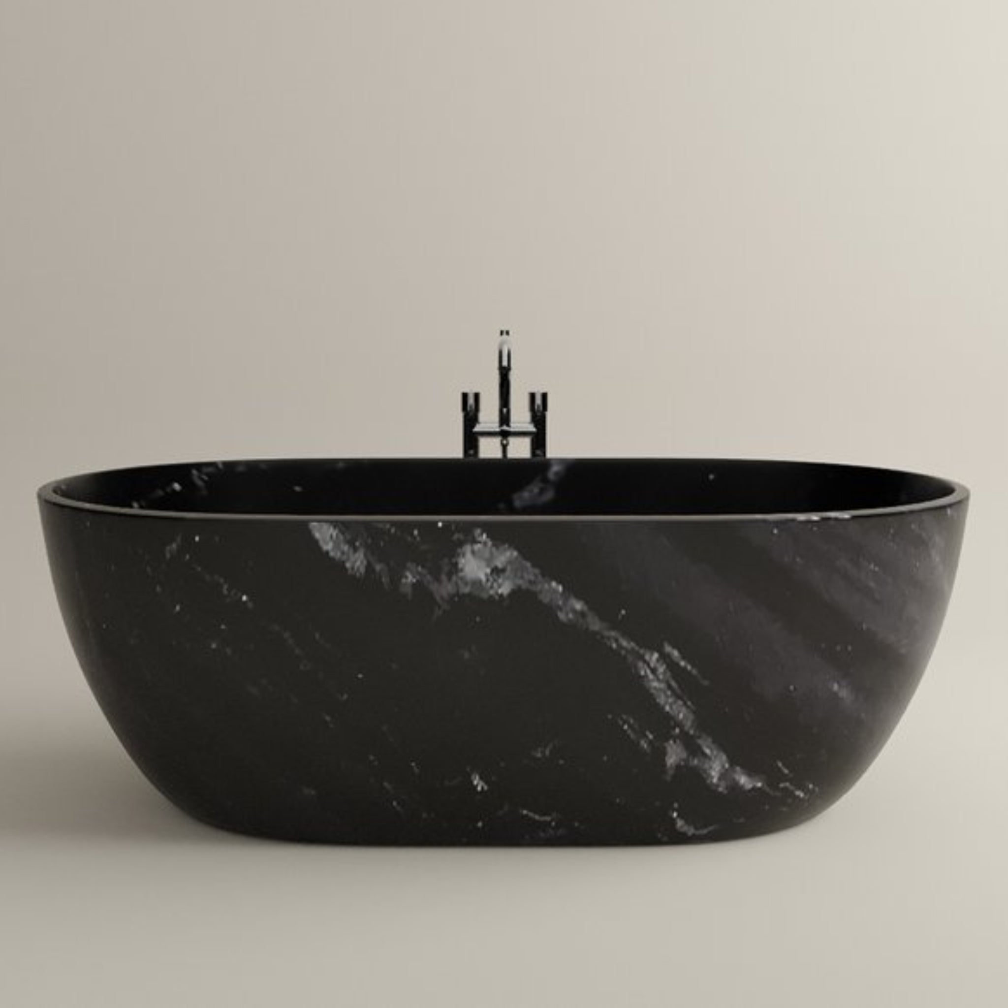 CARVUS PANNA MARBLE FREESTANDING BATHTUB RAJASTHAN BHAINSLANA BLACK (ALL SIZES)