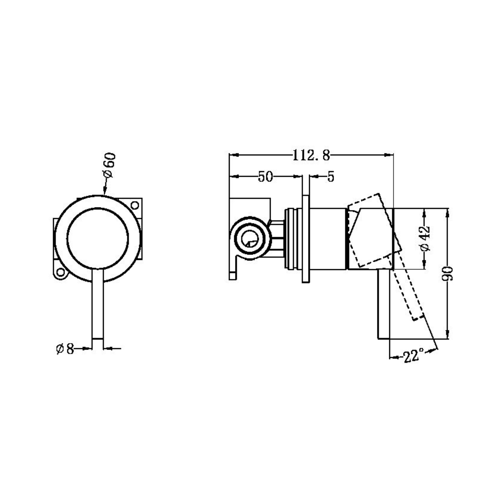 NERO ZEN SHOWER MIXER 80MM BRUSHED BRONZE