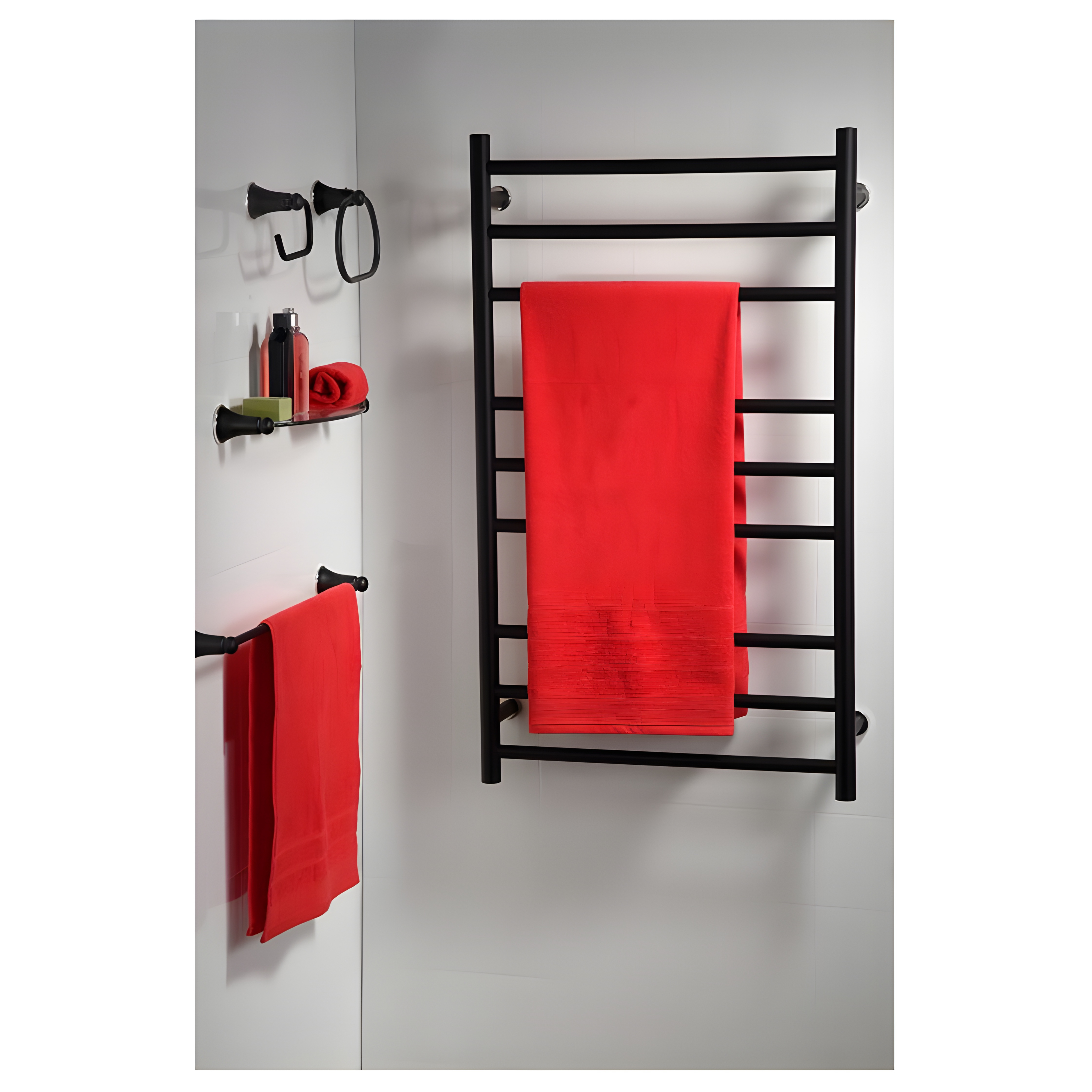 HEIRLOOM GENESIS HEATED TOWEL RAIL NERO BLACK 1025MM