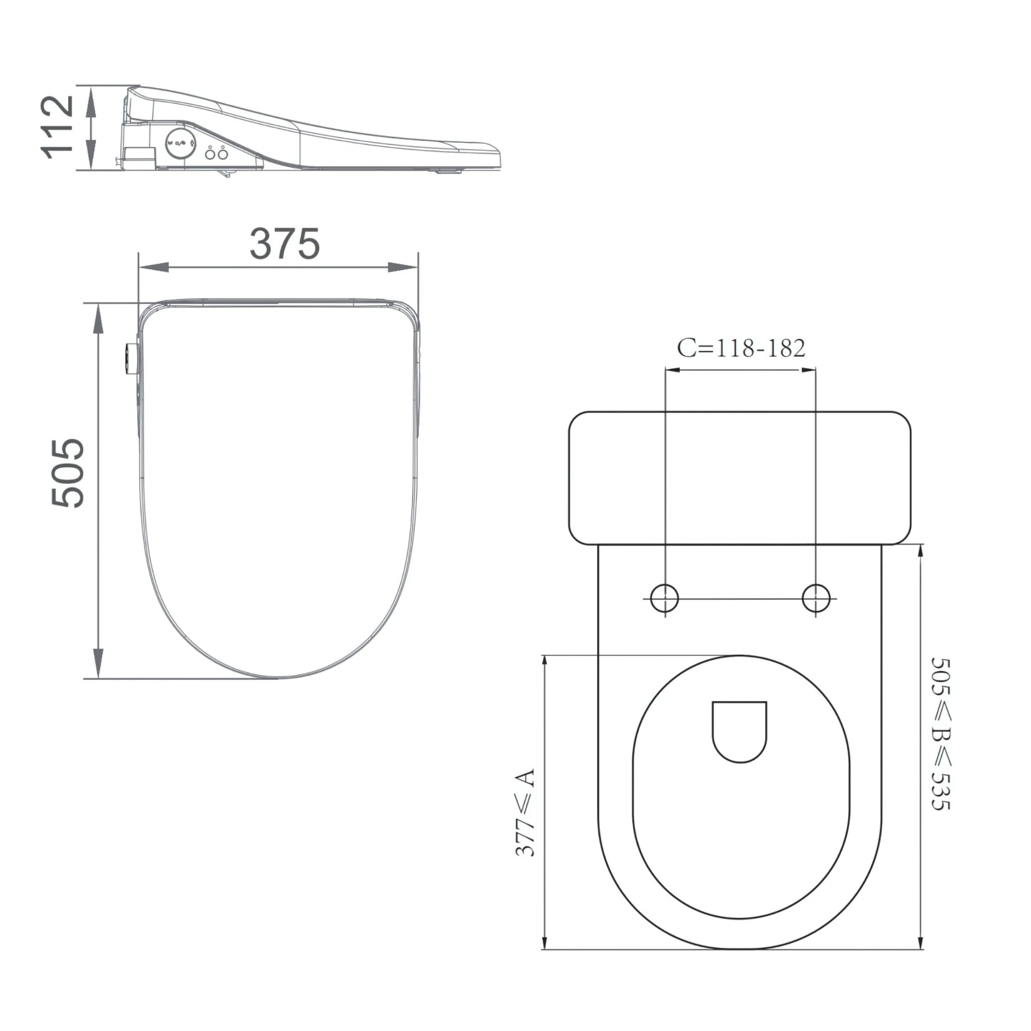 LAFEME CANTANIA STANDARD ELECTRICAL BIDET REMOTE CONTROL GLOSS WHITE